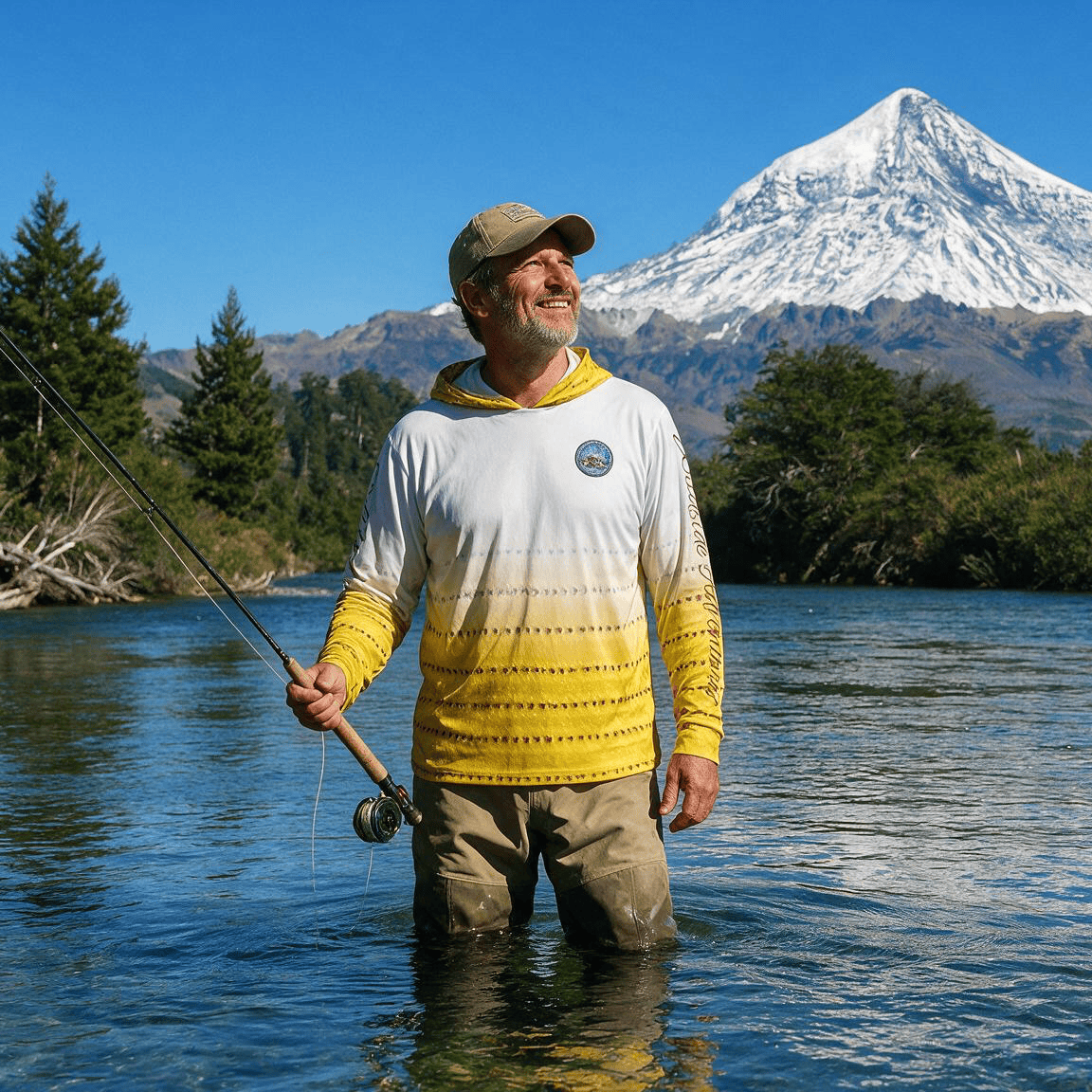 Printify All Over Prints Wildside Adventures Golden Dorado Edition - Men's Performance Long Sleeve Fishing Hoodie