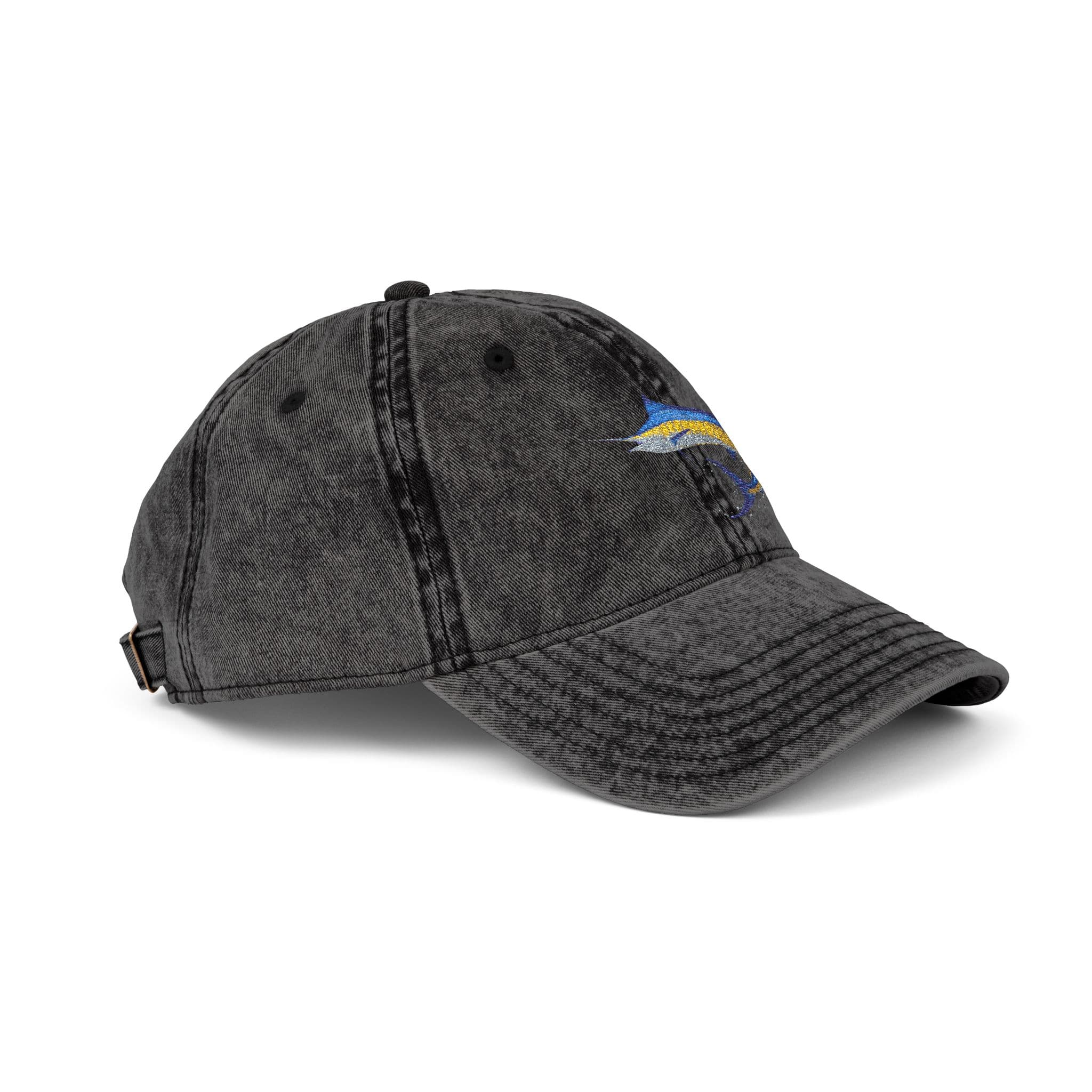 Salt Skins Hats Blue Marlin Embroidered Vintage Fish Cap by Salt Skins Apparel