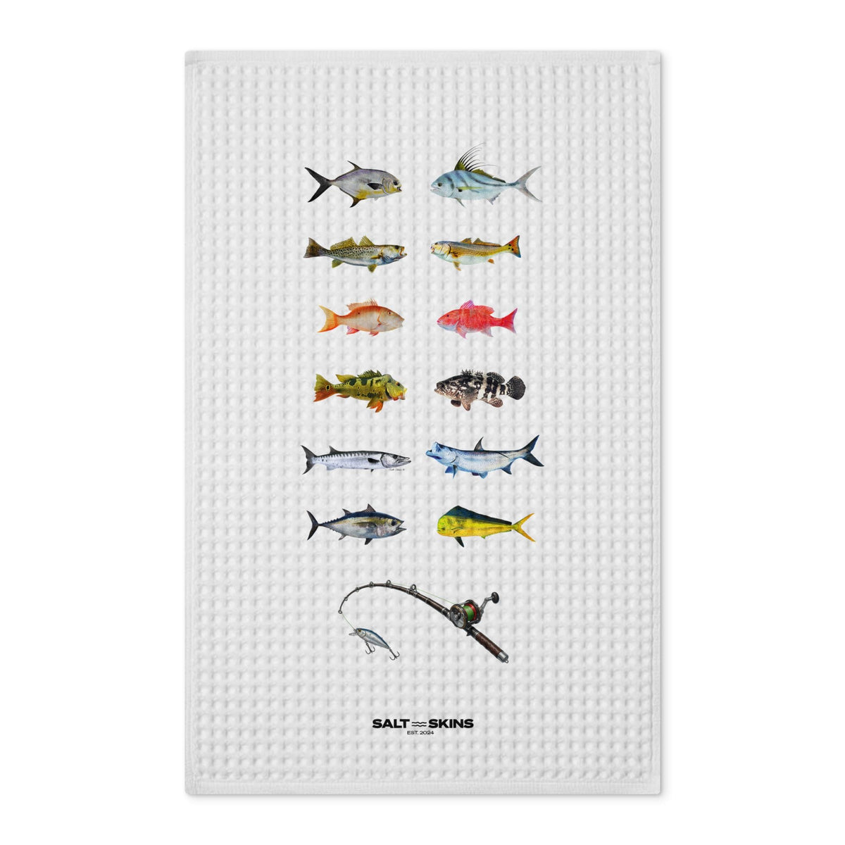 Home Decor 16'' x 25'' / White Florida Keys Fish Tea Towel by Salt Skins Salt Skins