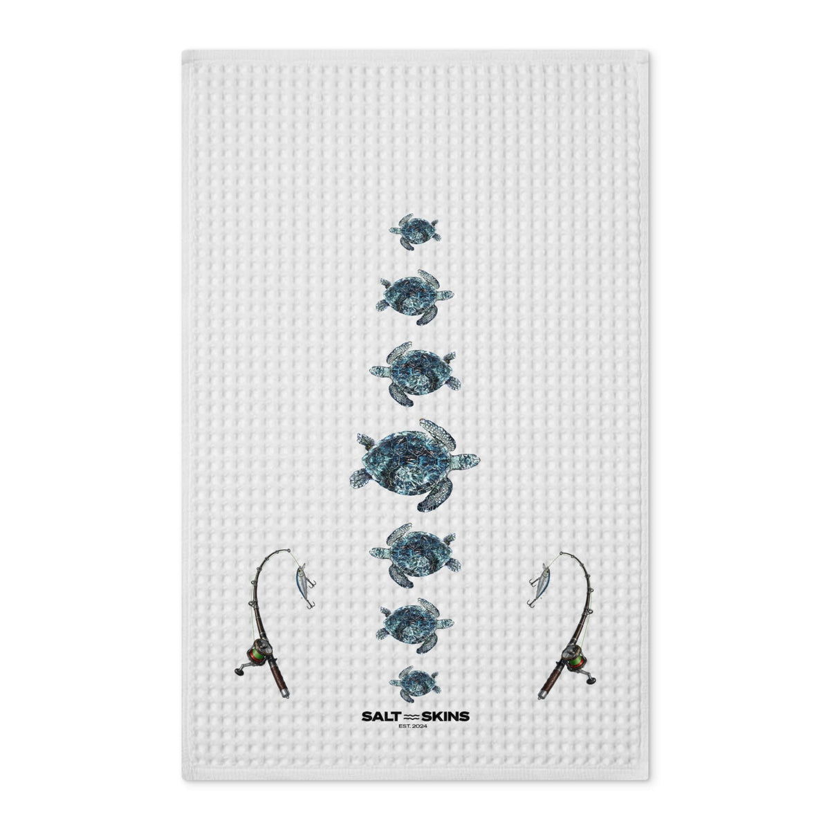 Home Decor 16'' x 25'' / White Green Sea Turtle Tea Towel by Salt Skins Printify