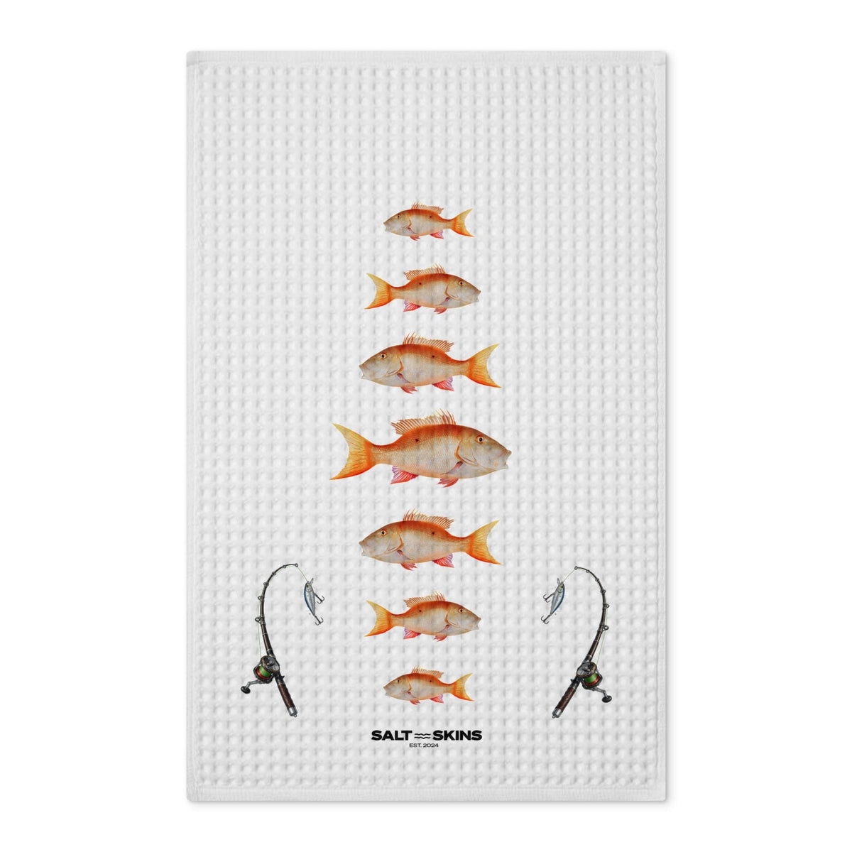 Home Decor 16'' x 25'' / White Mutton Snapper Tea Towel by Salt Skins Salt Skins