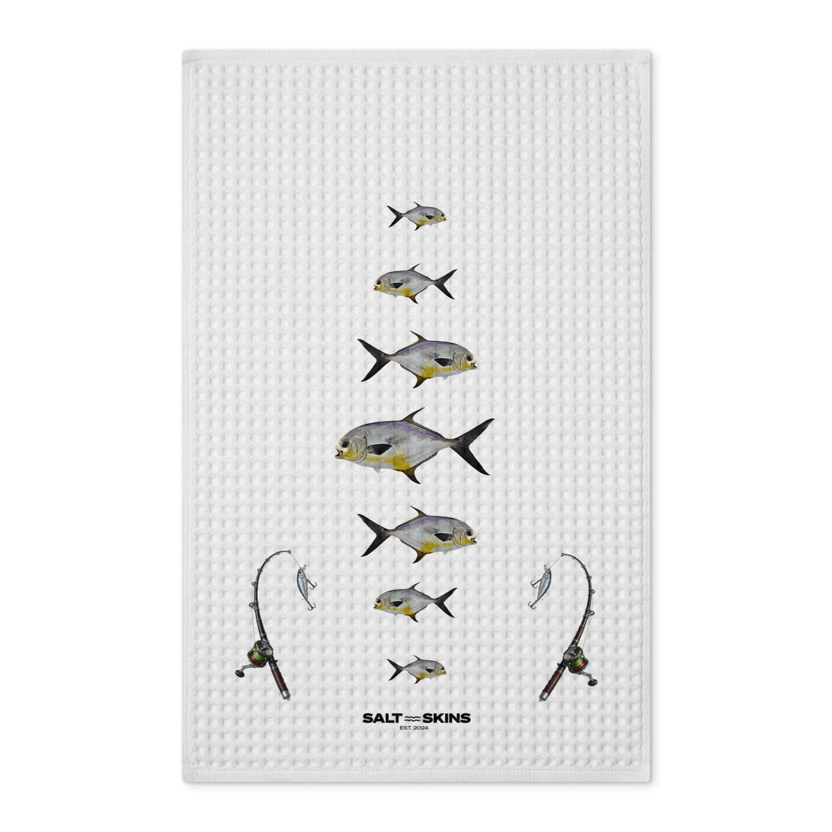 Home Decor 16'' x 25'' / White Permit Waffle Tea Towel by Salt Skins Salt Skins