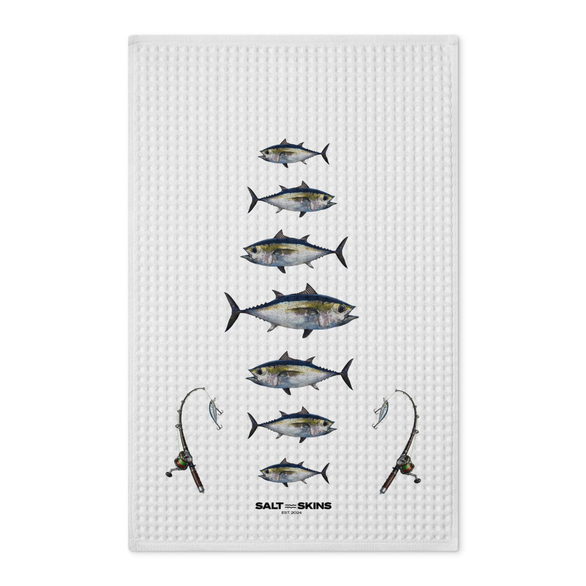 Home Decor 16'' x 25'' / White Tuna Tea Towel by Salt Skins Salt Skins