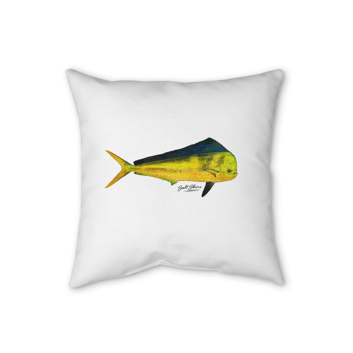 Home Decor 18" × 18" Mahi Mahi Faux Linen Pillow by Salt Skins Salt Skins