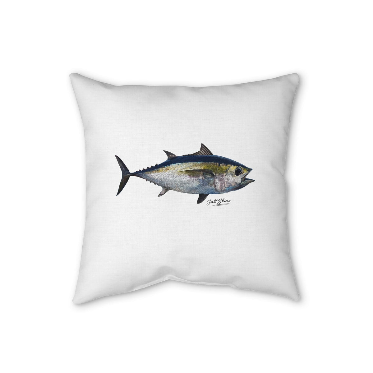 Home Decor 20" × 20" Blackfin Tuna Faux Linen Pillow by Salt Skins Salt Skins