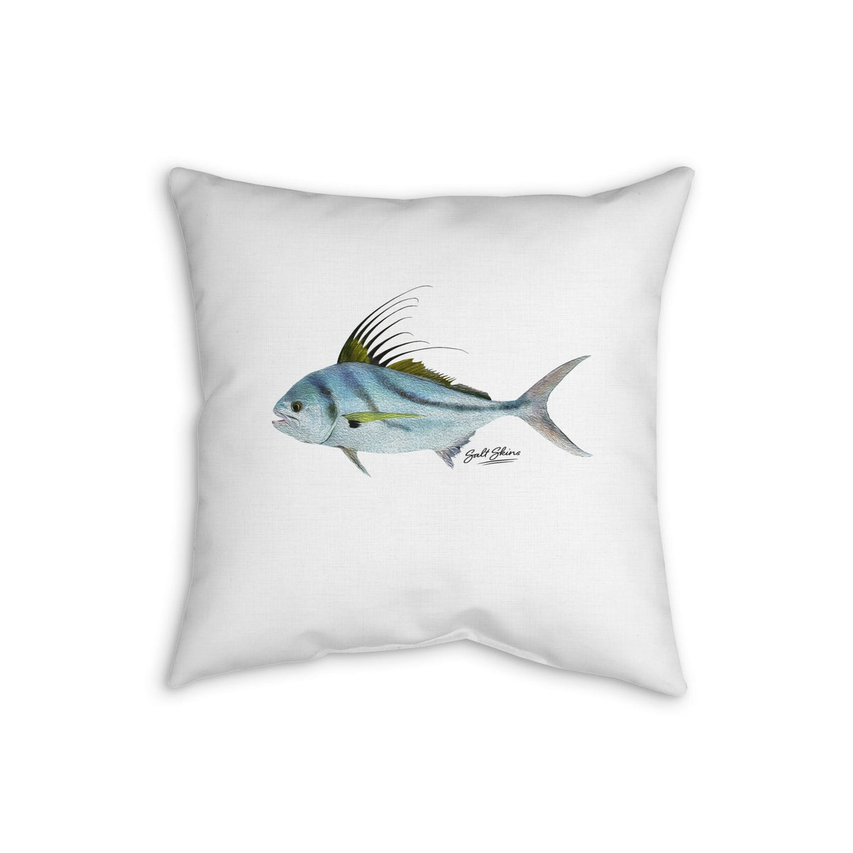 Home Decor Rooster Fish Faux Linen Pillow by Salt Skins Salt Skins