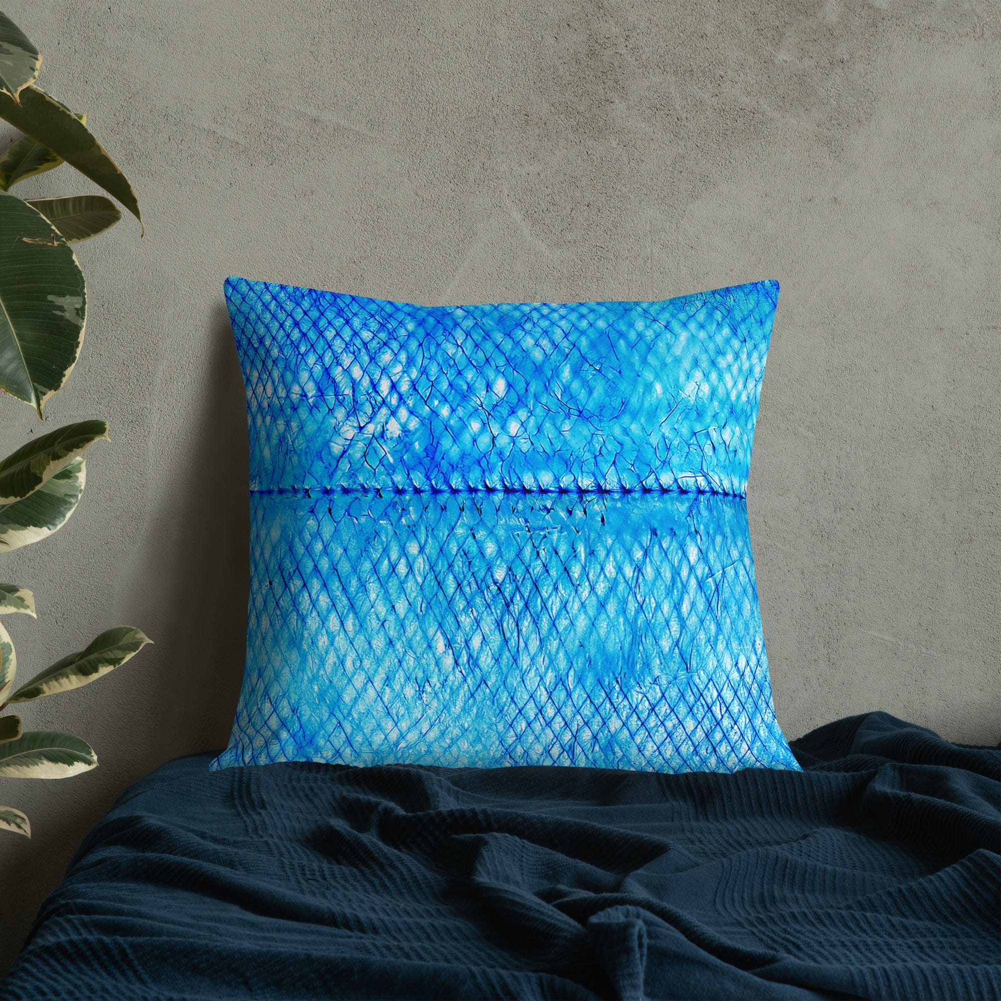 Salt Skins Home Decor Sea Angler Collection Blue Mackerel - Throw Pillow