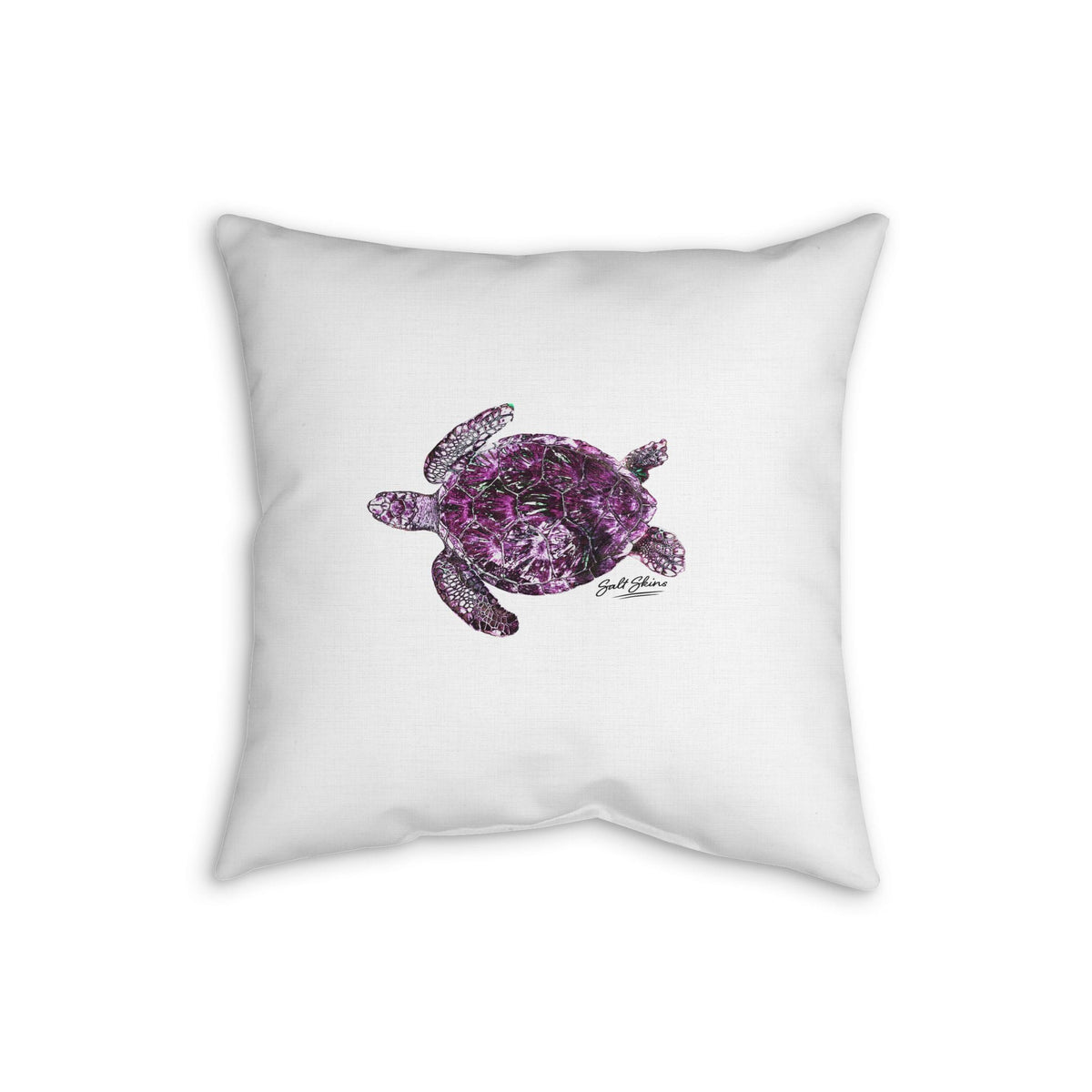 Home Decor Sea Turtle Faux Linen Pillow by Salt Skins Salt Skins