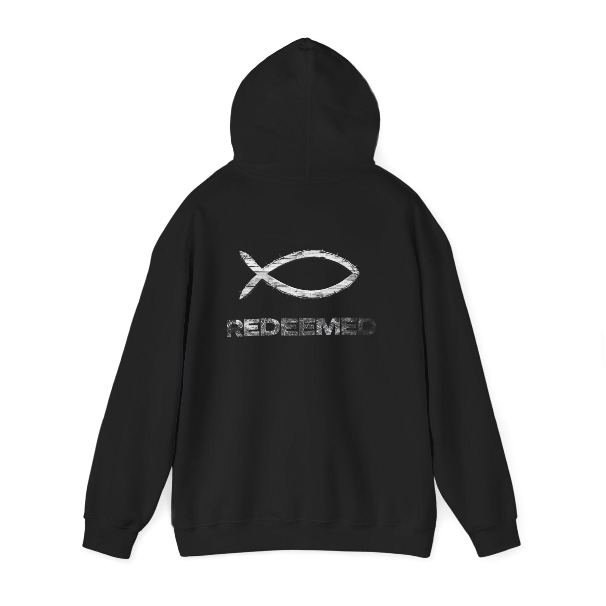 Printify Hoodie Redeemed – “By the Blood” Hooded Sweatshirt - Ichthus Collection