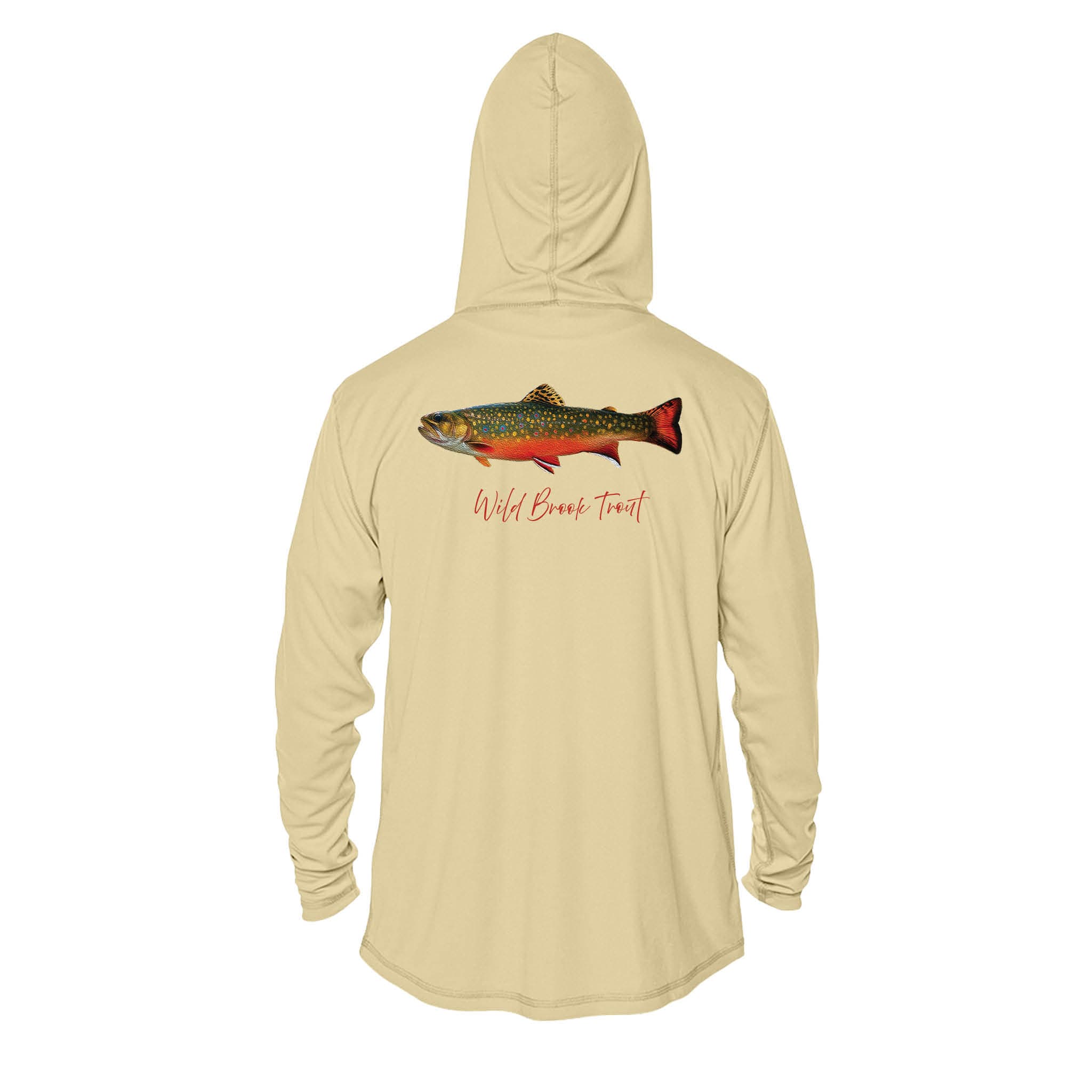 Hoodie XS / Pale Yellow Wild Brook Trout Men's Long Sleeve Performance Hoodie