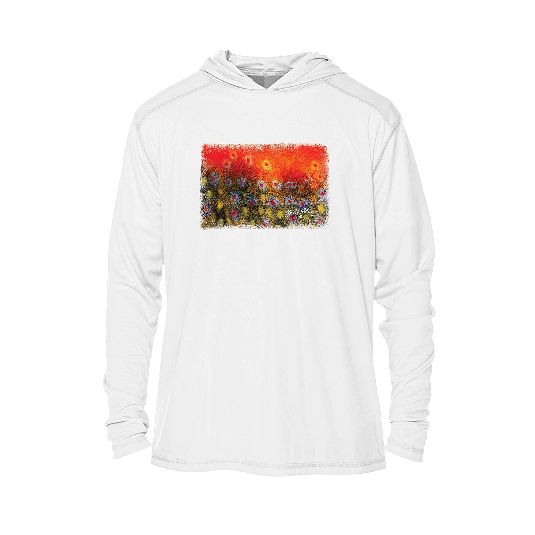 Hoodie XS / White Wild Brook Trout Men's Long Sleeve Performance Hoodie