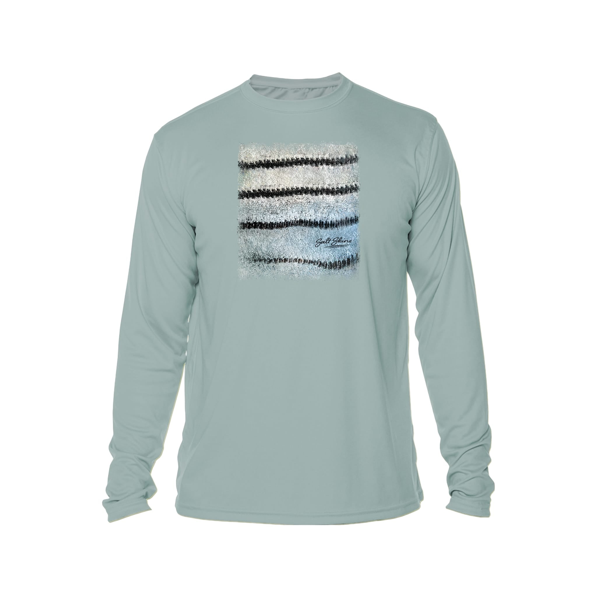 Printify Long-sleeve Light Slate / XS Hybrid Striper Bass Men's Performance Fishing Crew Neck