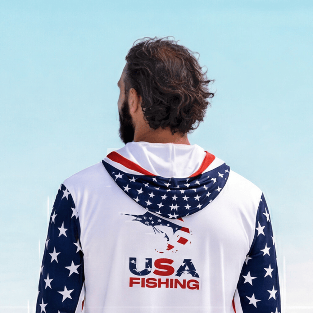 Men's Long Sleeve Hoodie USA Marlin Men's Performance Hoodie - NEW Salt Skins