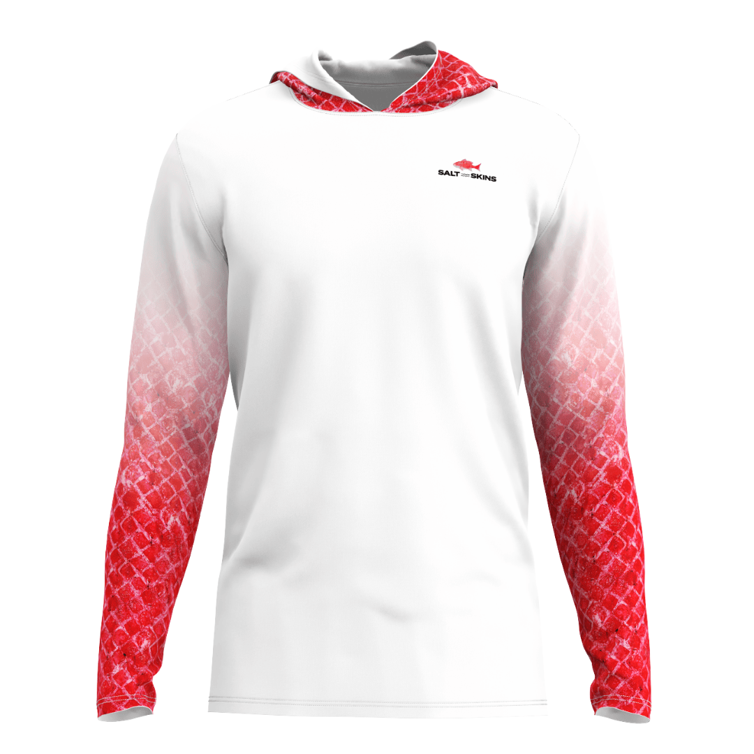 Salt Skins Men's Performance Hoodie Red Snapper Illustration Men's Long Sleeve Performance Hoodie (b2b)