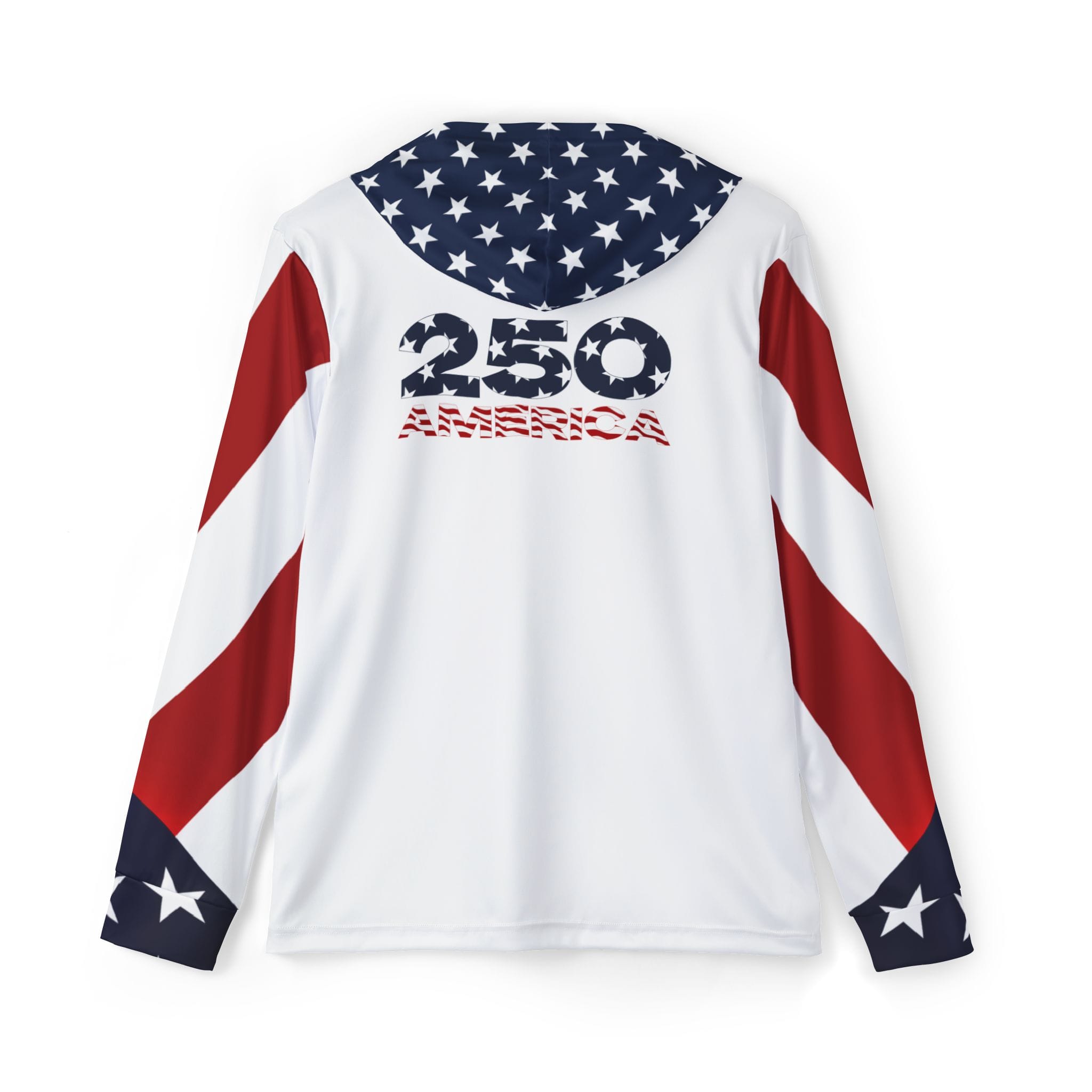 Salt Skins Men's Performance Hoodie Red, White & Blue / XS America 250, UPF 50+ Moisture Wicking Performance Hoodie