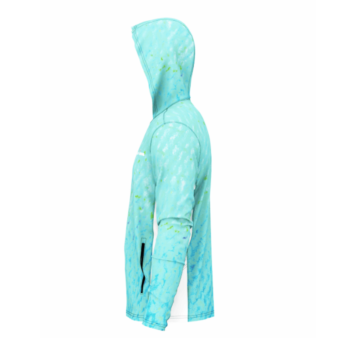 Men's Performance Hoodie Salty Green Water Camo Side Vent Performance Hoodie (b2b) Salt Skins