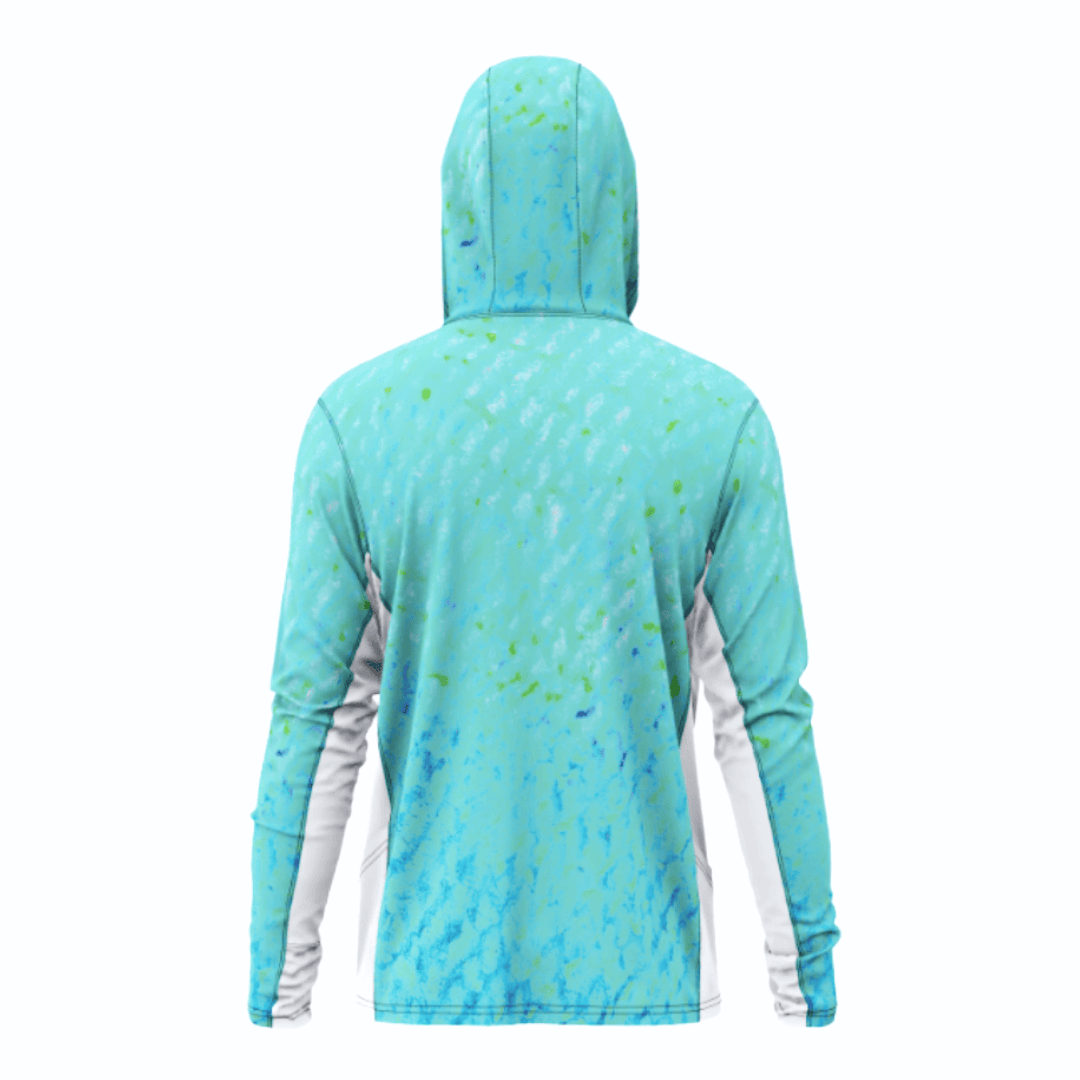 Men's Performance Hoodie Salty Green Water Camo Side Vent Performance Hoodie with Pockets (b2b) Salt Skins