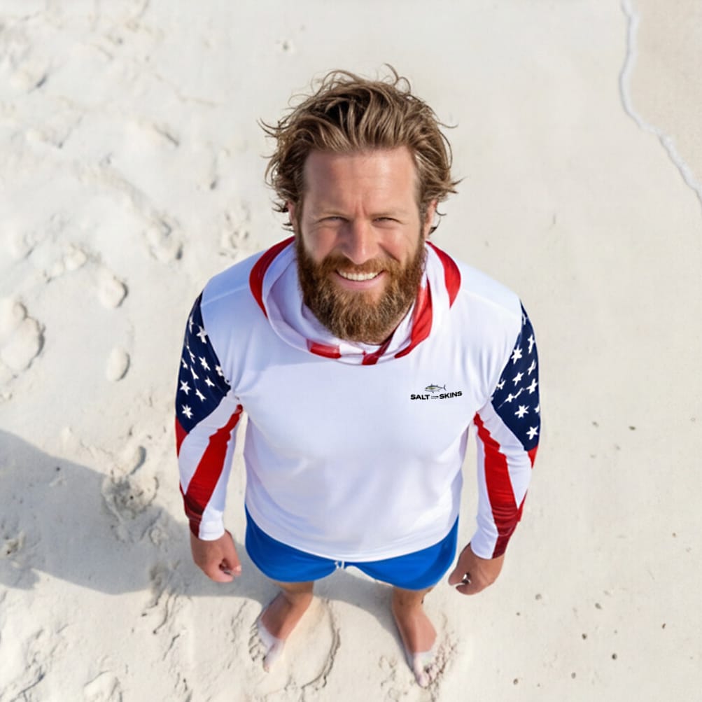 Salt Skins Men's Performance Hoodie USA Fishing Team Performance Hoodie