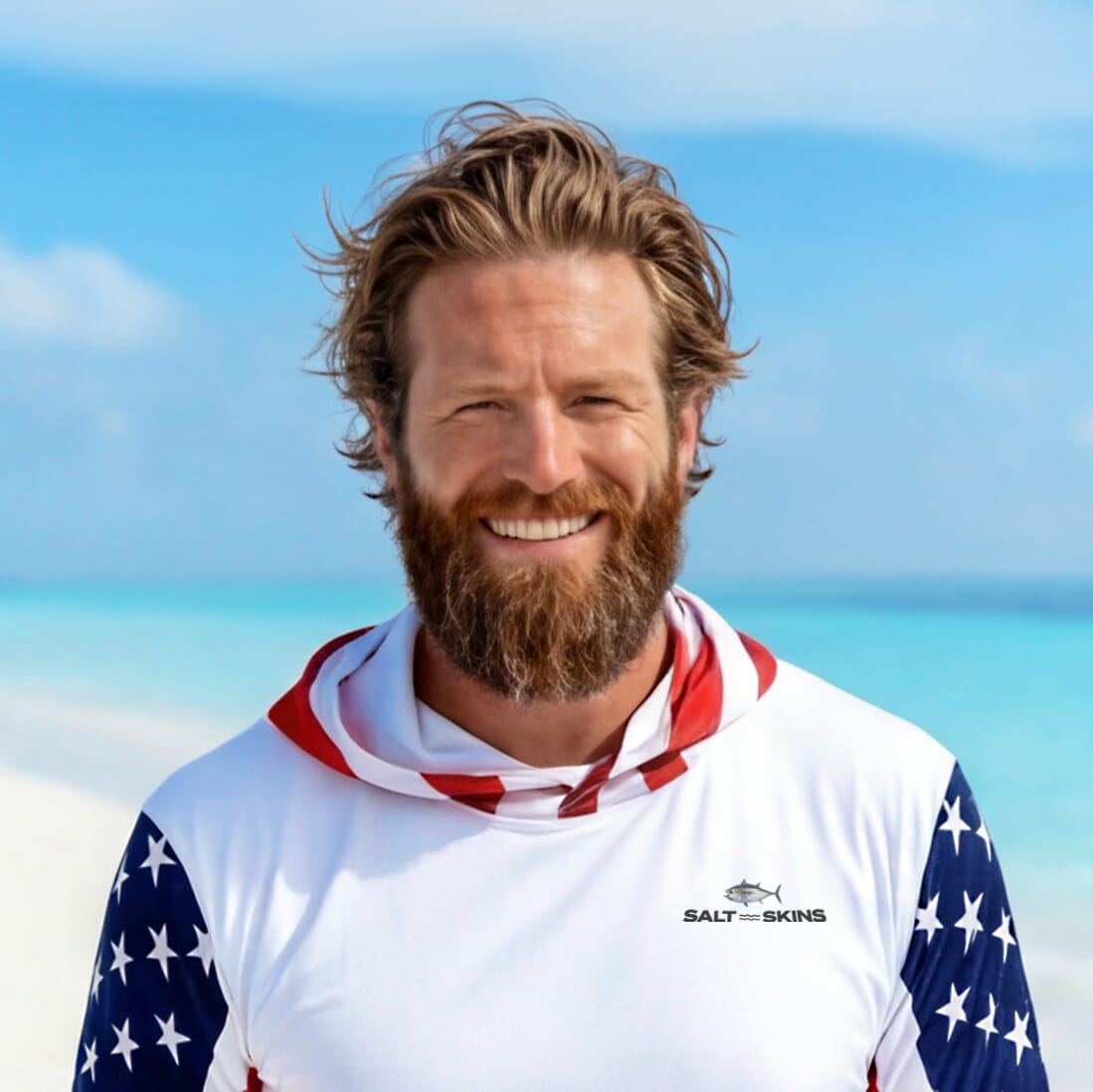 Salt Skins Men's Performance Hoodie USA Fishing Team Performance Hoodie