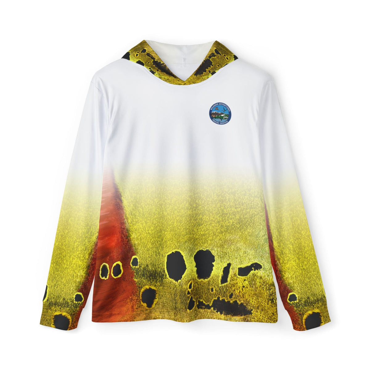 Men's Performance Hoodie Yellow Pink Gold / XS Wildside Butterfly Peacock Bass Performance Fishing Shirt Salt Skins