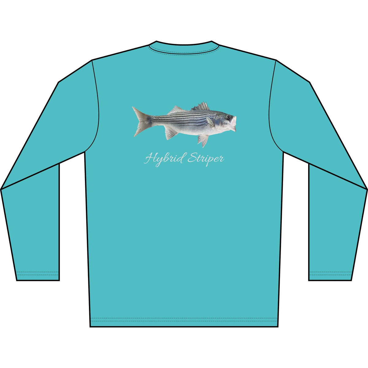 Men's Performance Shirt Hybrid Striper Bass Men's Performance Fishing Crew Neck Salt Skins