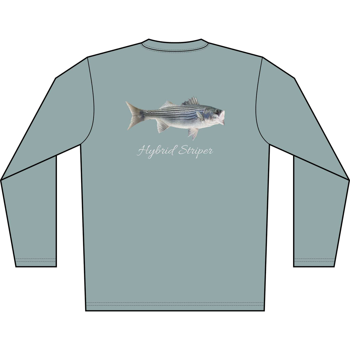 Men's Performance Shirt Hybrid Striper Bass Men's Performance Fishing Crew Neck Salt Skins