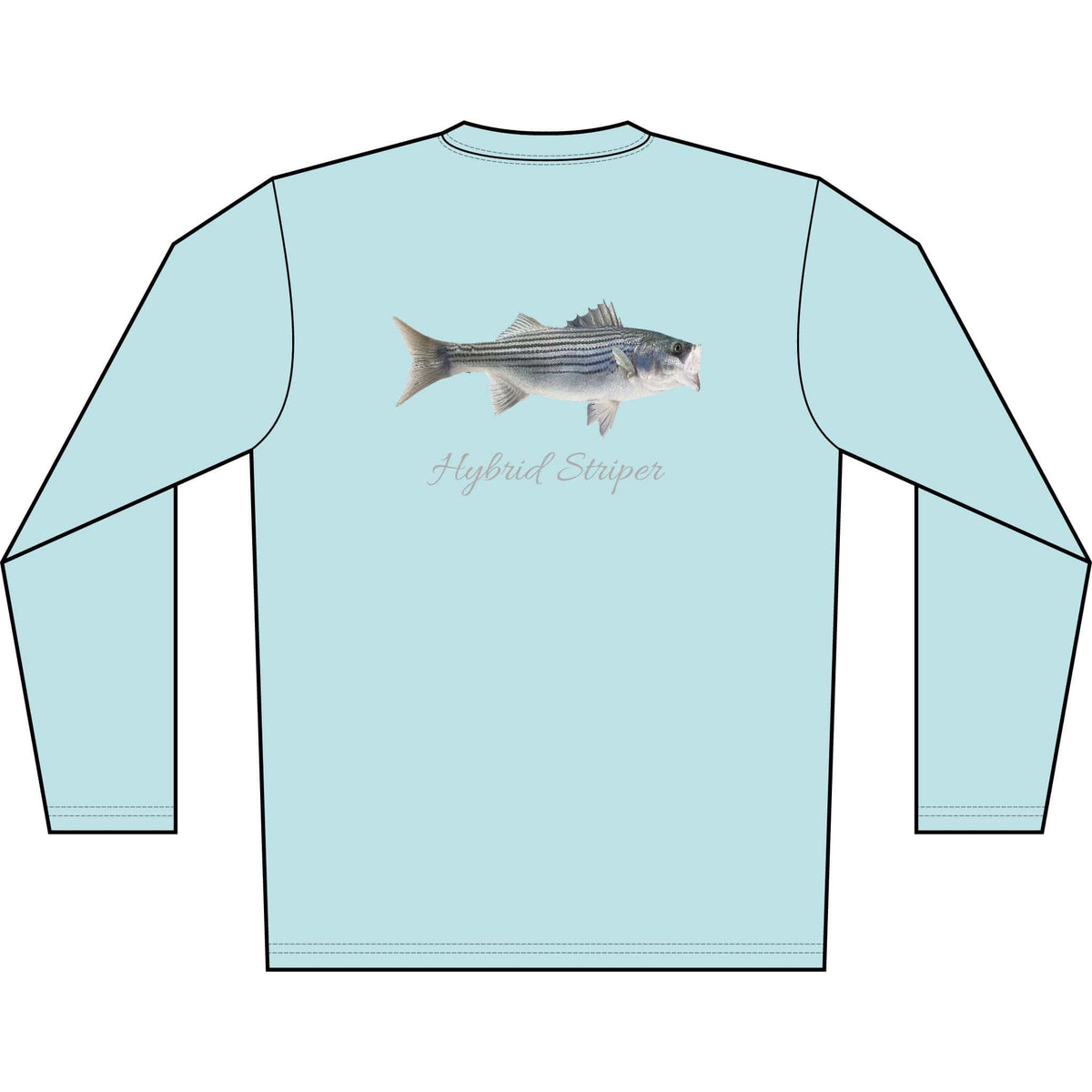 Men's Performance Shirt Hybrid Striper Bass Men's Performance Fishing Crew Neck Salt Skins