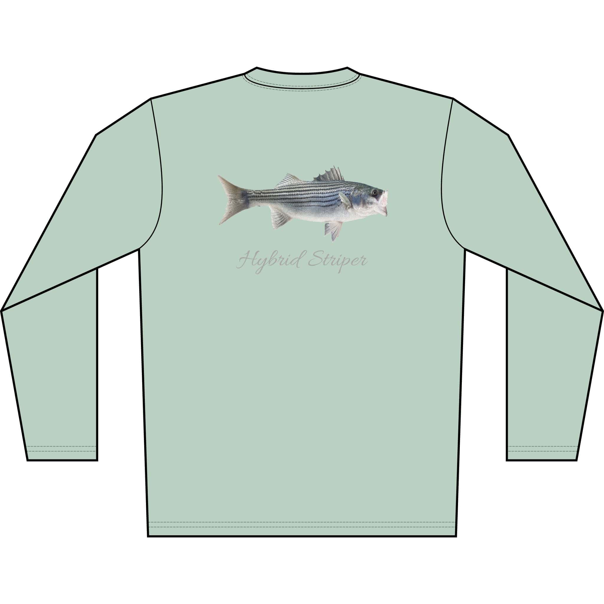 Men's Performance Shirt Hybrid Striper Bass Men's Performance Fishing Crew Neck Salt Skins