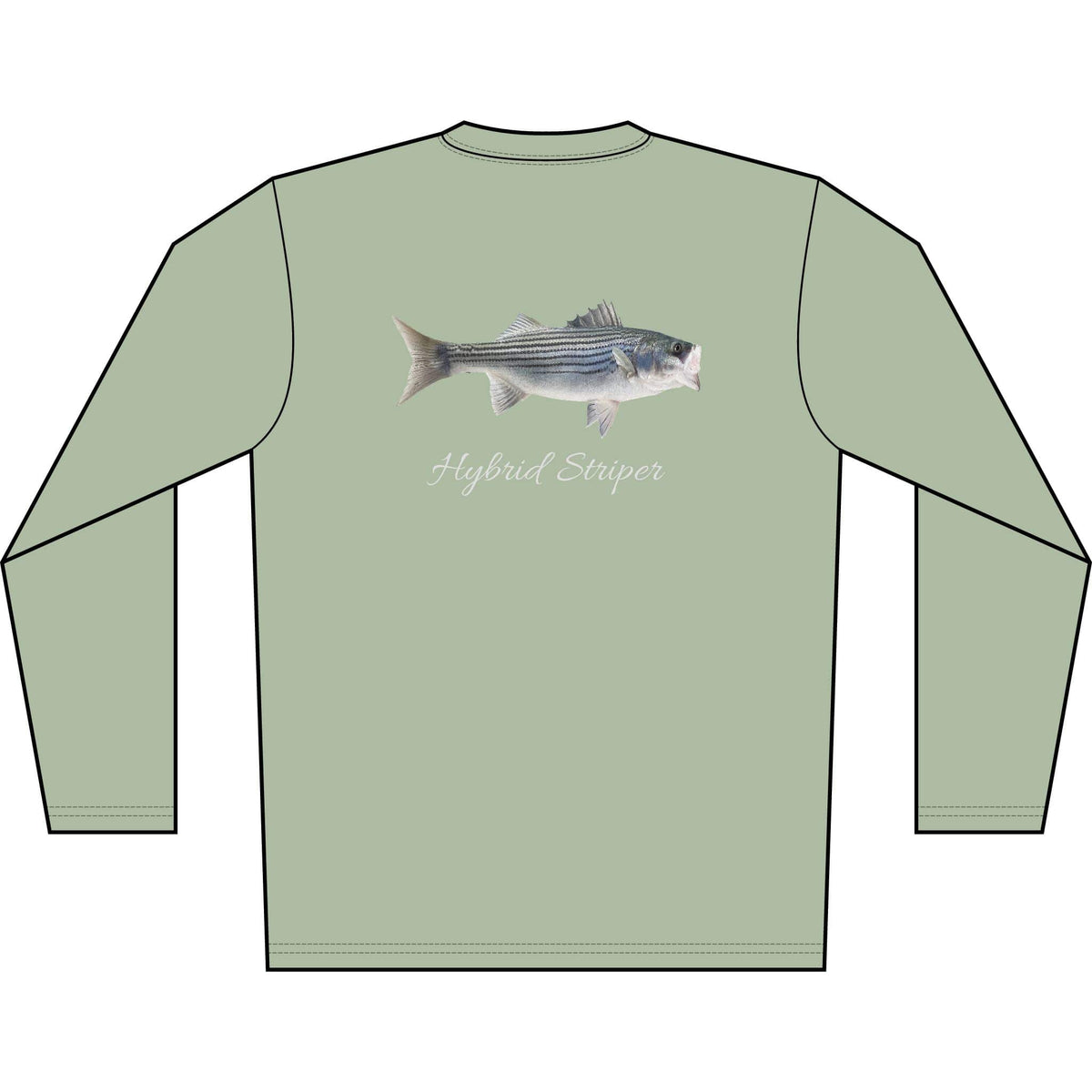 Men's Performance Shirt Hybrid Striper Bass Men's Performance Fishing Crew Neck Salt Skins
