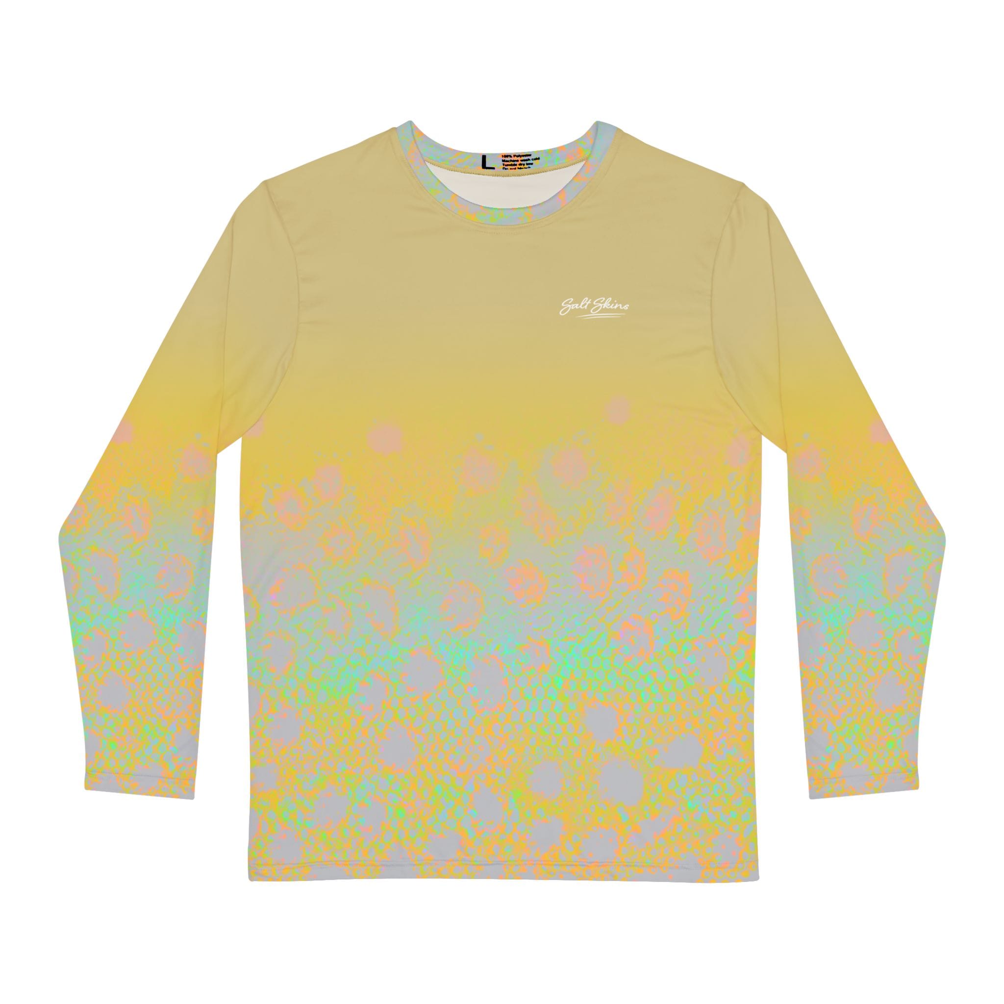 Men's Performance Shirt Khaki Tan Camo / XS Brown Trout Streamside Camo Long Sleeve Crew Neck Salt Skins