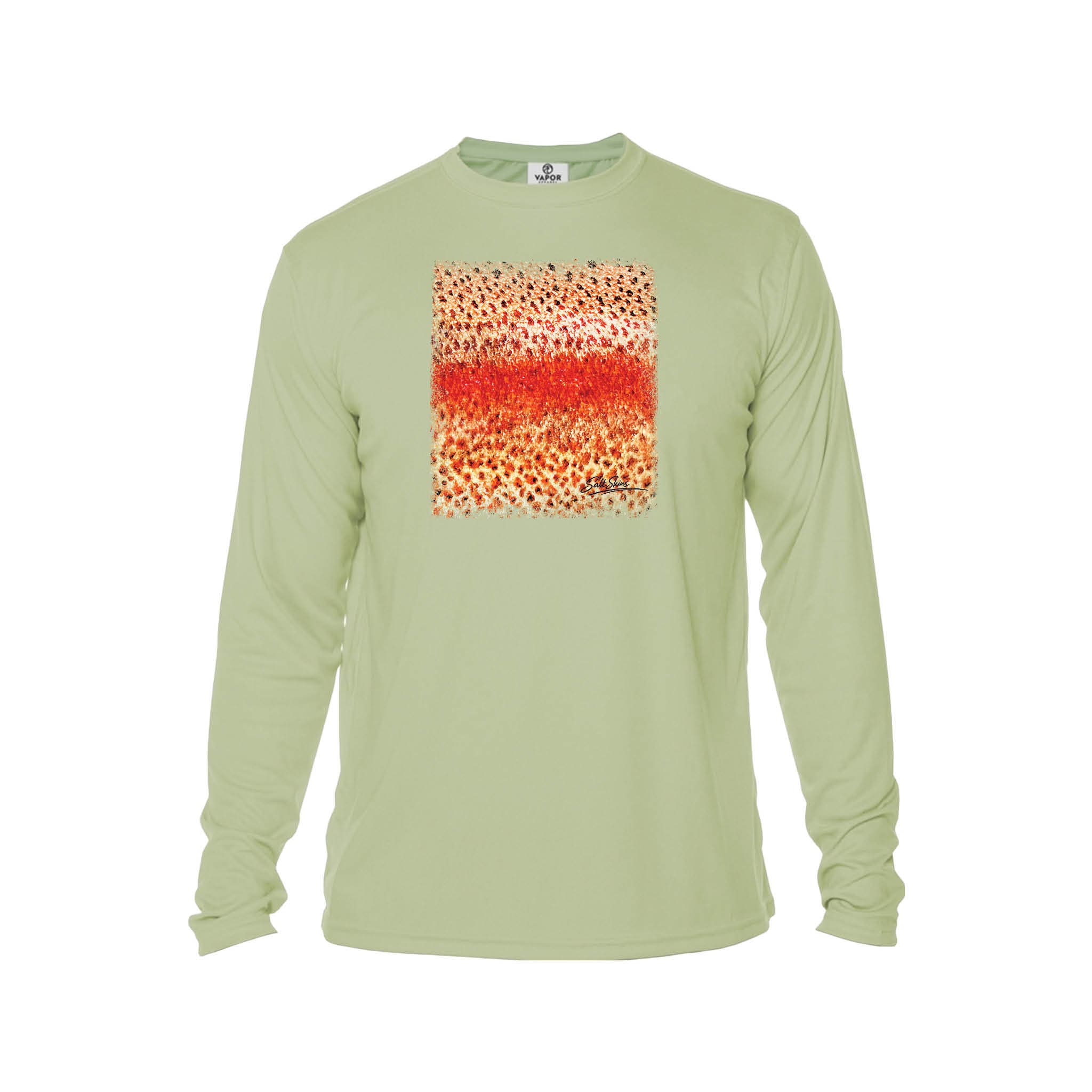 Printify Men's Long Sleeve Performance Crew Neck Sage / XS Rainbow Trout Men's Long Sleeve Performance Fishing Crew Neck