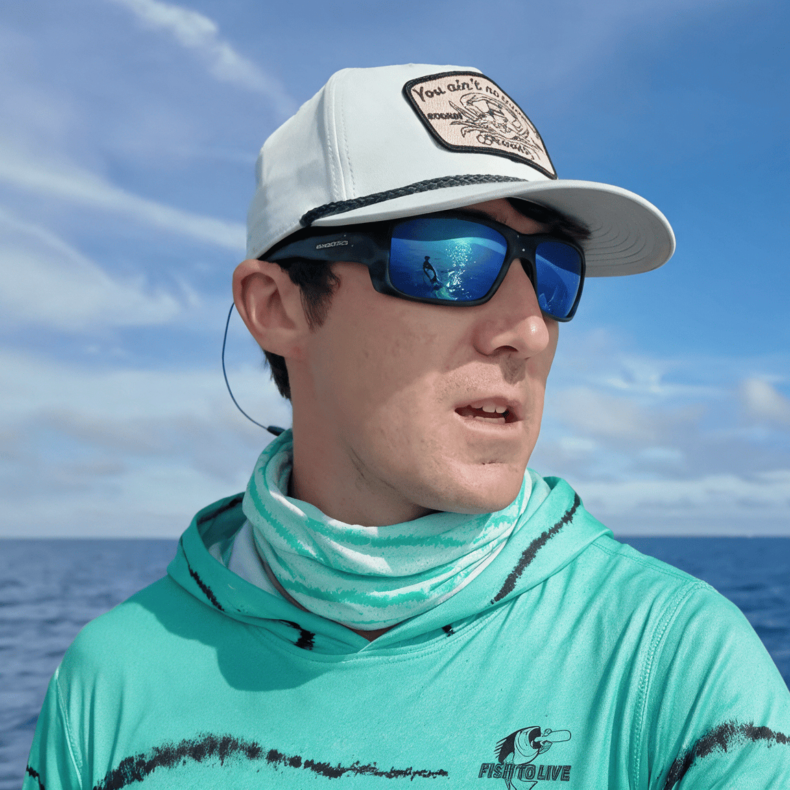 Neck Gaiter Fishaholic Striper Green Neck Gaiter Salt Skins