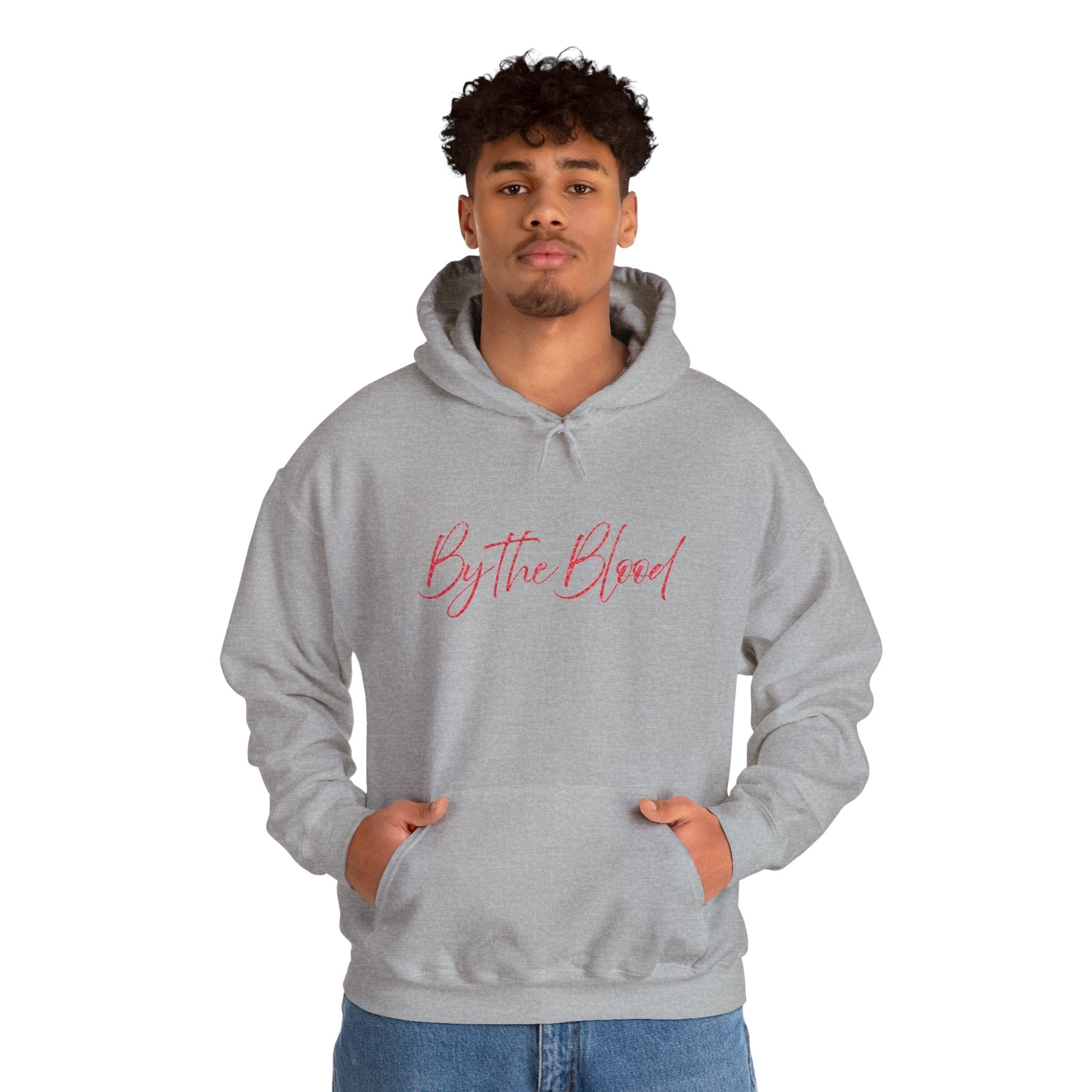 Printify Hoodie Redeemed – “By the Blood” Hooded Sweatshirt - Ichthus Collection