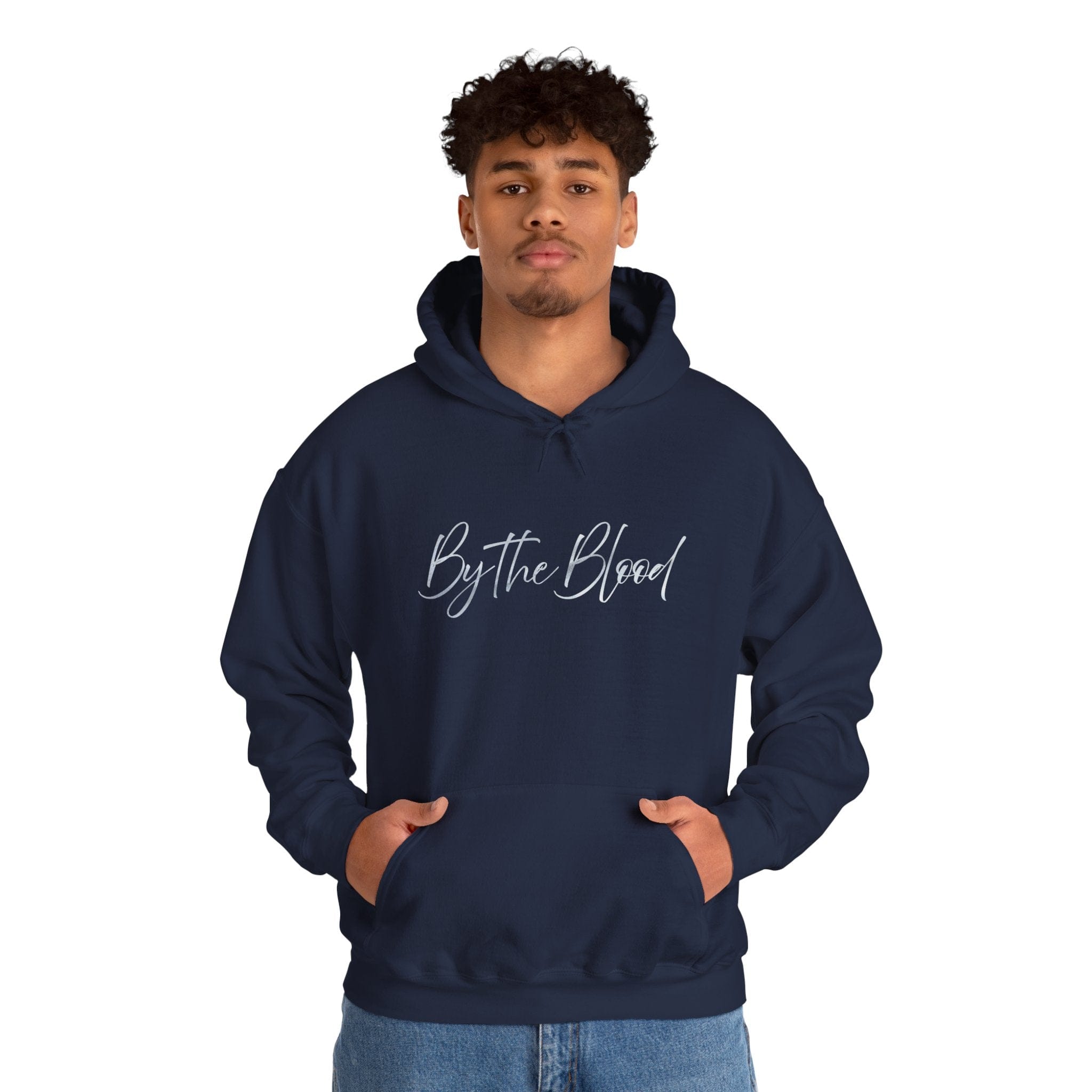 Printify Hoodie Redeemed – “By the Blood” Hooded Sweatshirt - Ichthus Collection