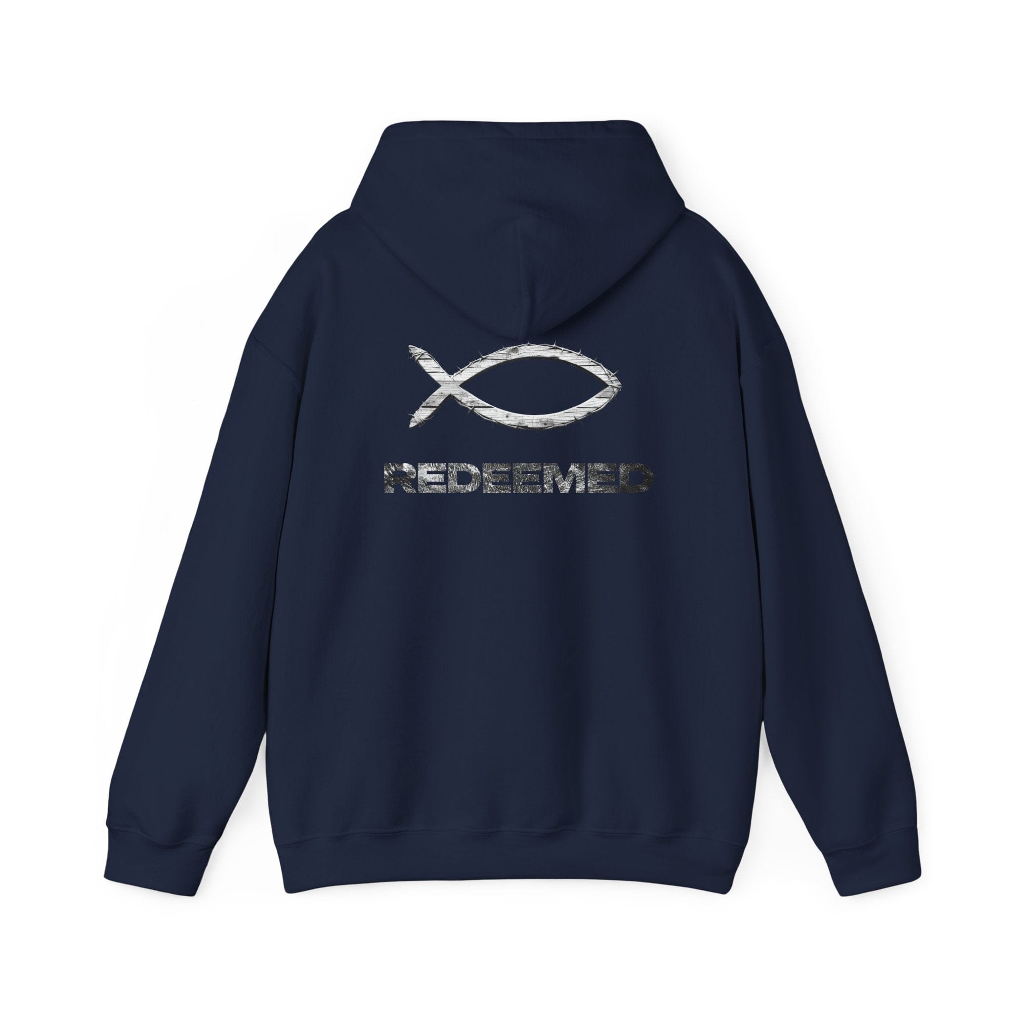 Printify Hoodie Redeemed – “By the Blood” Hooded Sweatshirt - Ichthus Collection