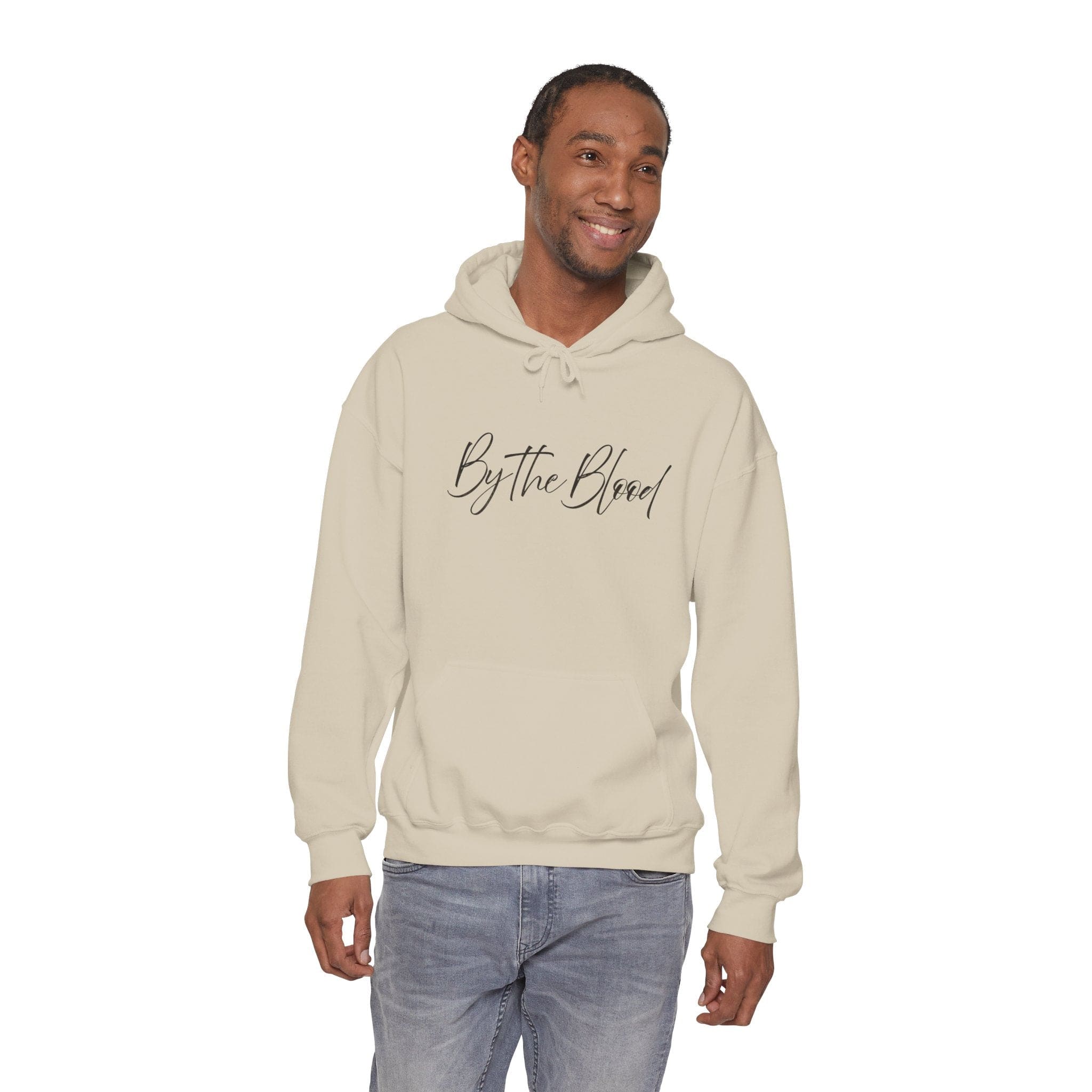 Printify Hoodie Redeemed – “By the Blood” Hooded Sweatshirt - Ichthus Collection