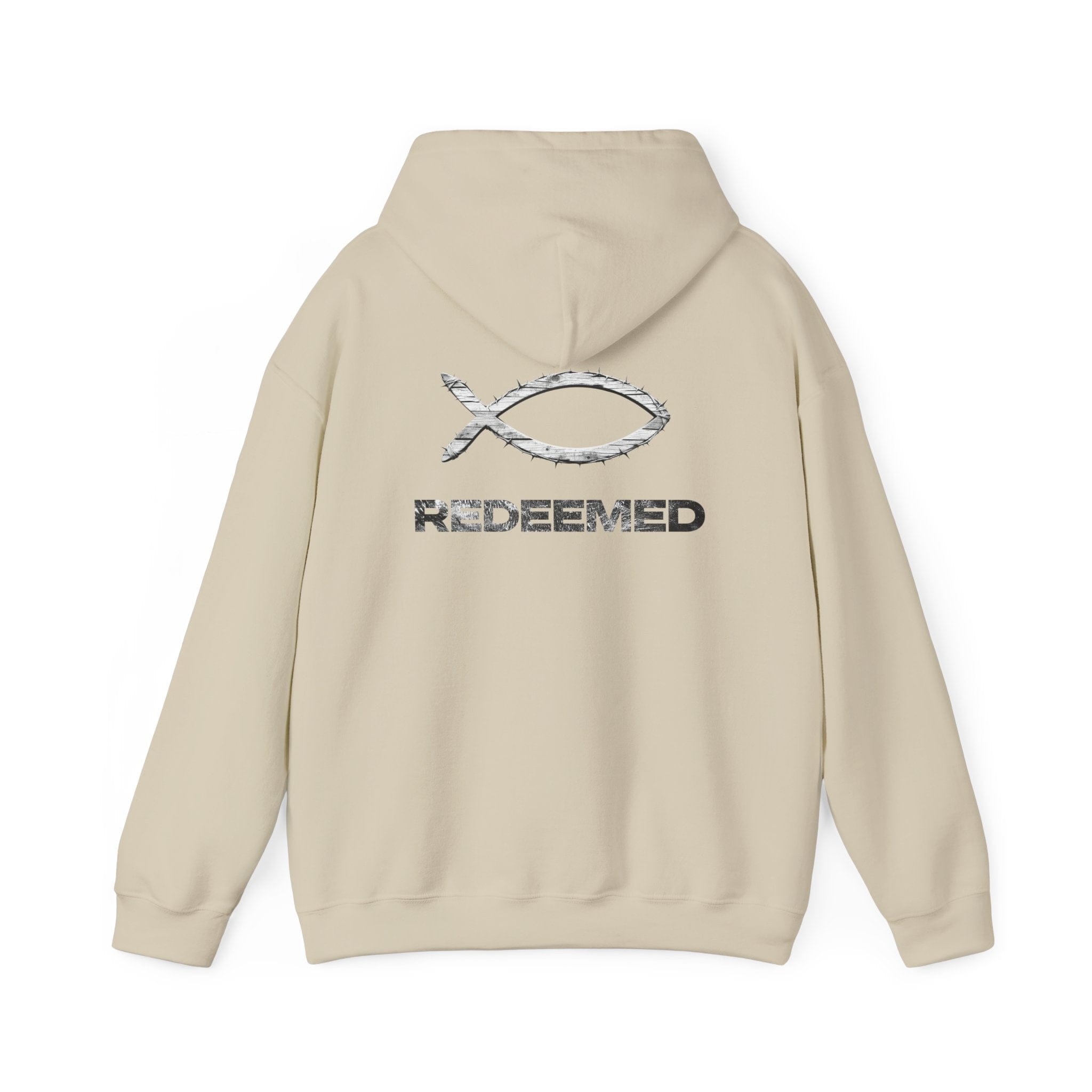 Printify Hoodie Redeemed – “By the Blood” Hooded Sweatshirt - Ichthus Collection