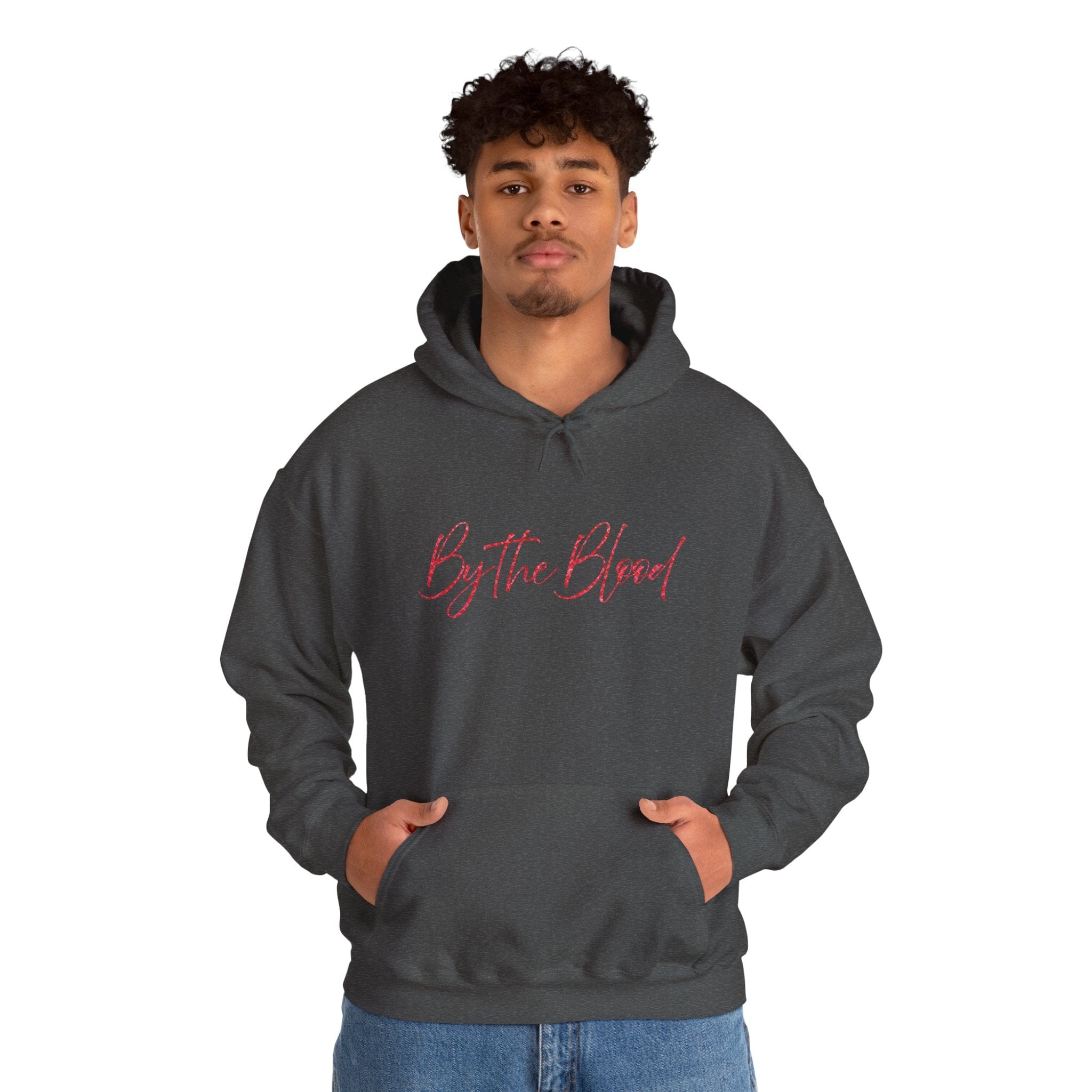 Printify Hoodie Redeemed – “By the Blood” Hooded Sweatshirt - Ichthus Collection