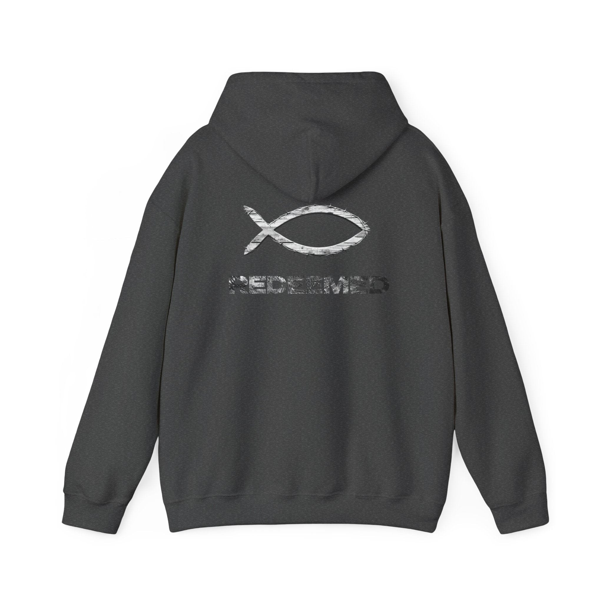 Printify Hoodie Redeemed – “By the Blood” Hooded Sweatshirt - Ichthus Collection