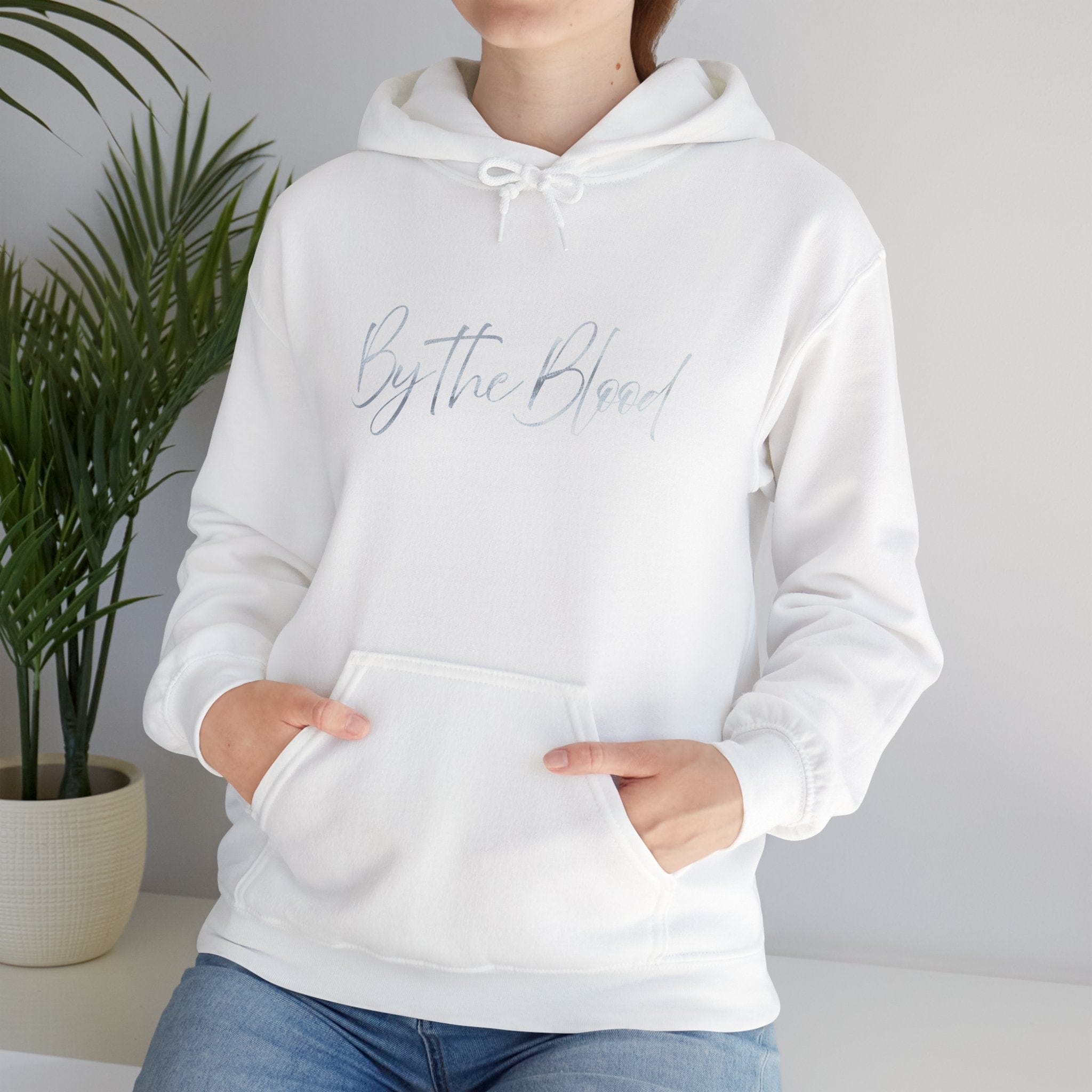 Printify Hoodie Redeemed – “By the Blood” Hooded Sweatshirt - Ichthus Collection