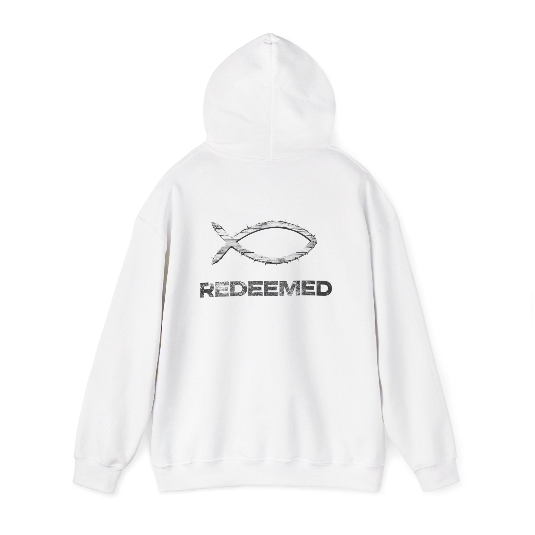 Printify Hoodie Redeemed – “By the Blood” Hooded Sweatshirt - Ichthus Collection