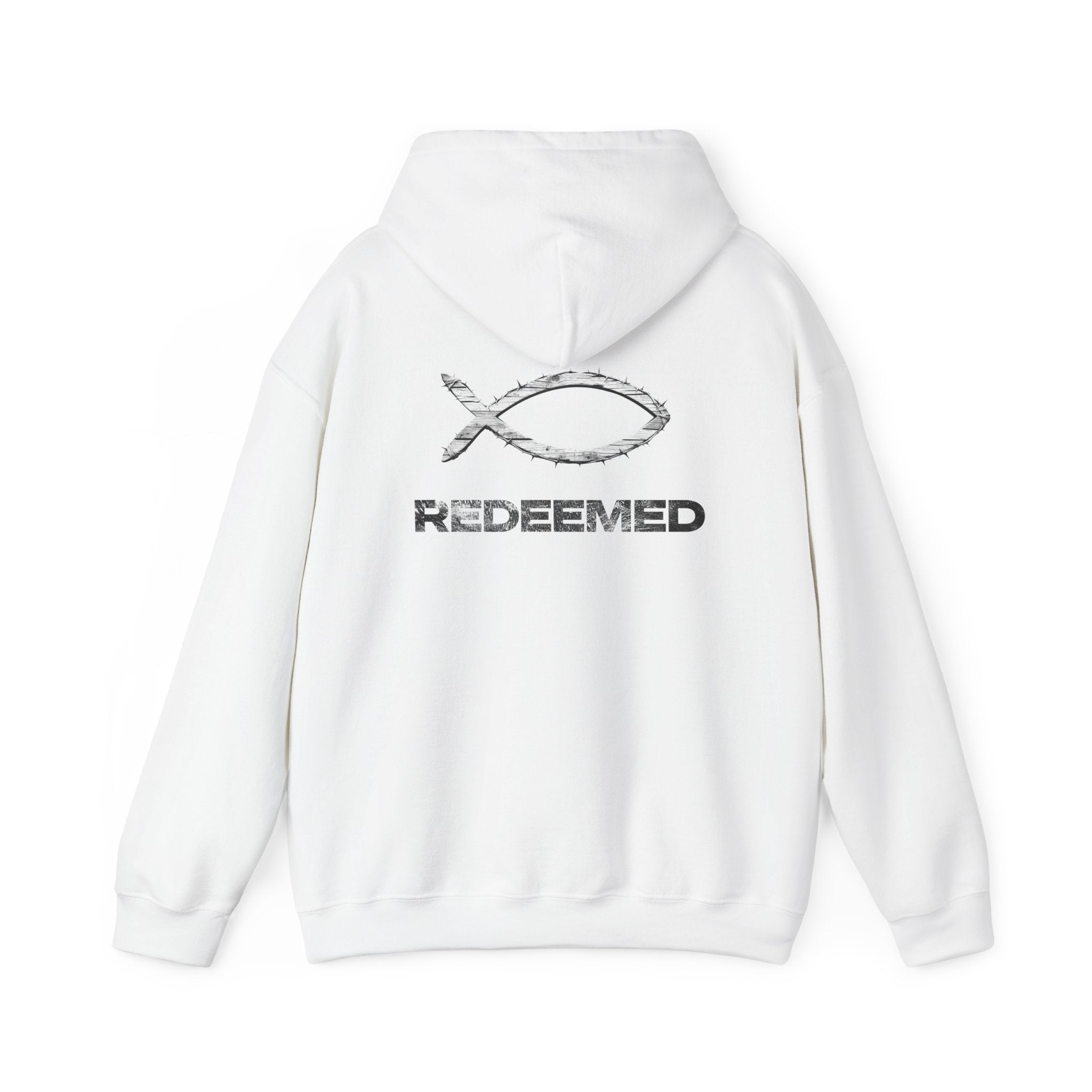 Printify Hoodie Redeemed – “By the Blood” Hooded Sweatshirt - Ichthus Collection