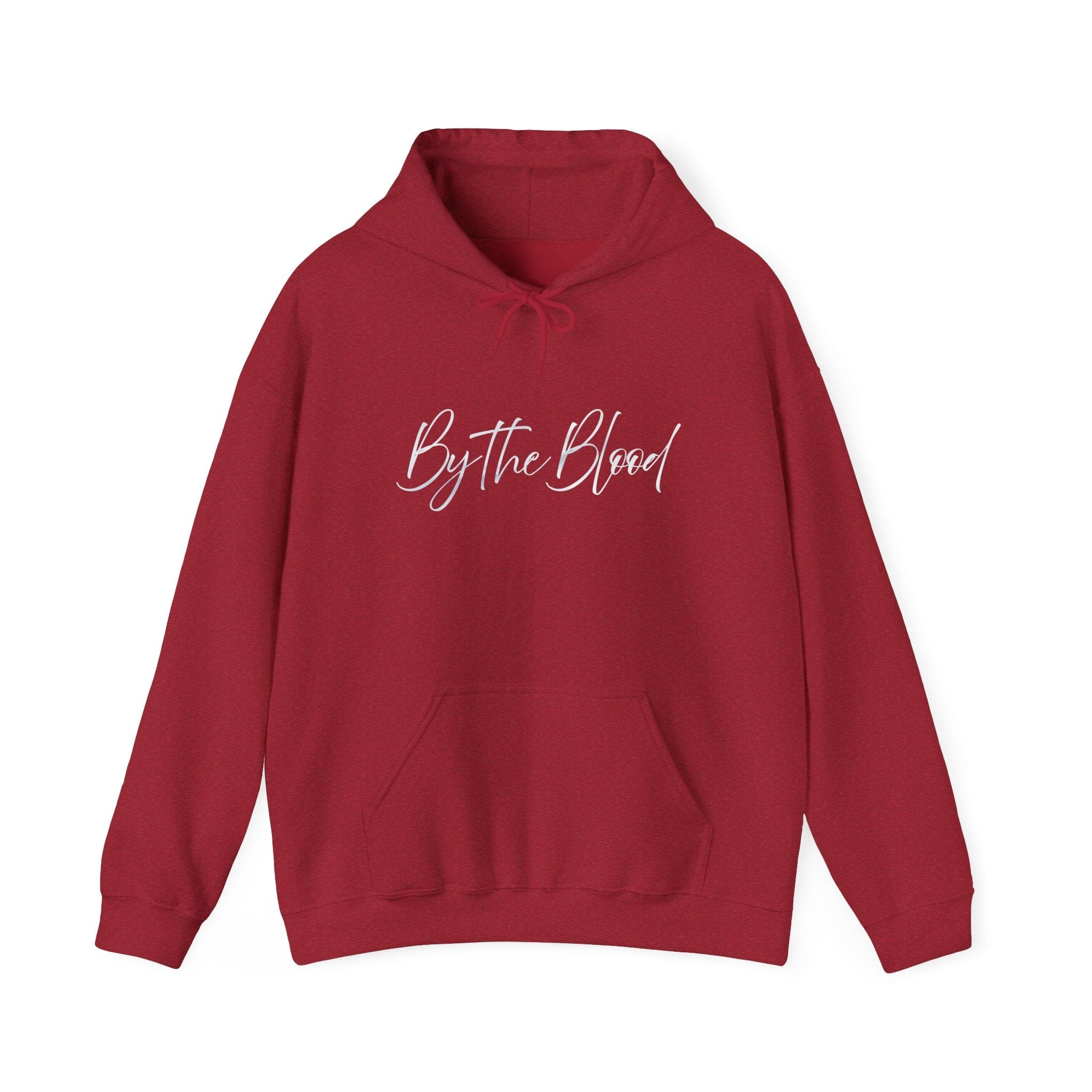 Printify Hoodie S / Antique Cherry Red Redeemed – “By the Blood” Hooded Sweatshirt - Ichthus Collection