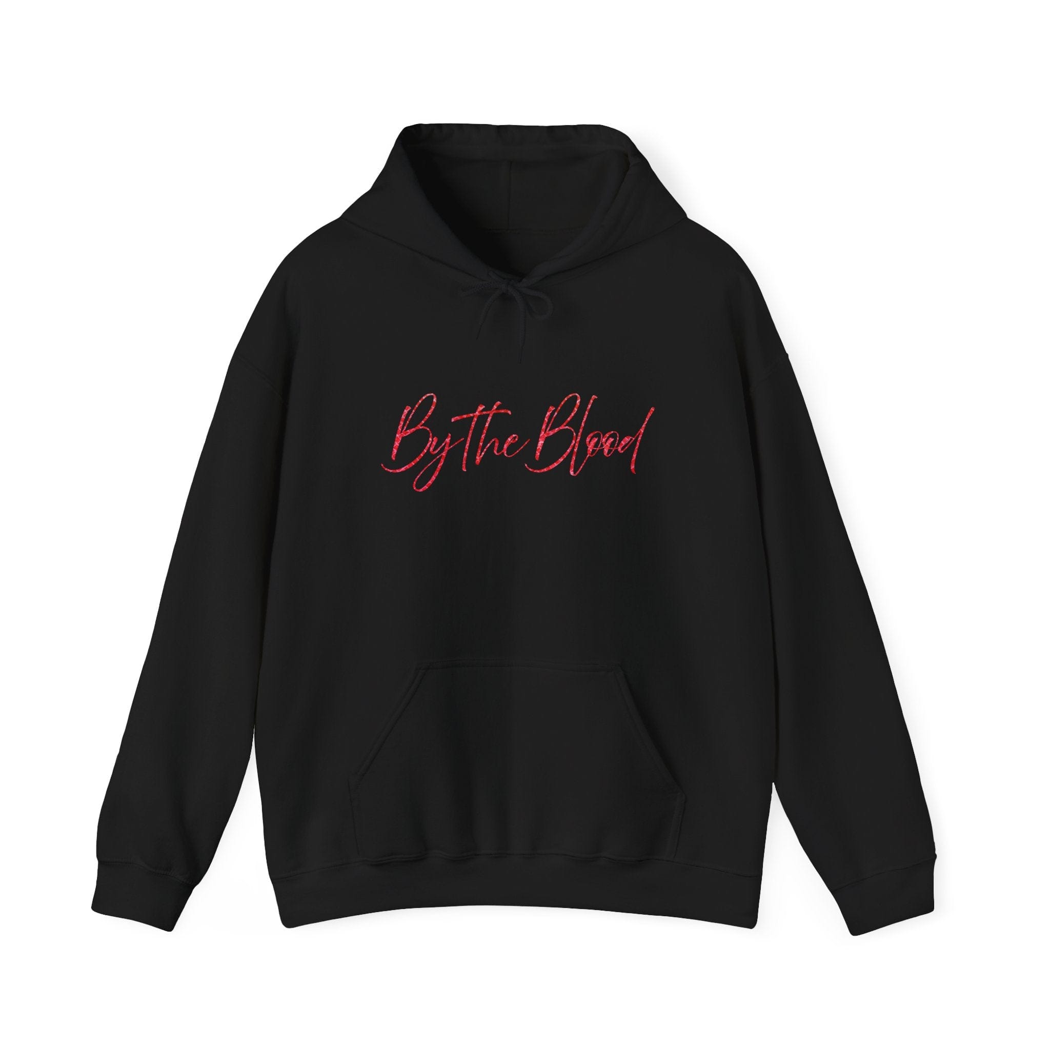 Printify Hoodie S / Black Redeemed – “By the Blood” Hooded Sweatshirt - Ichthus Collection