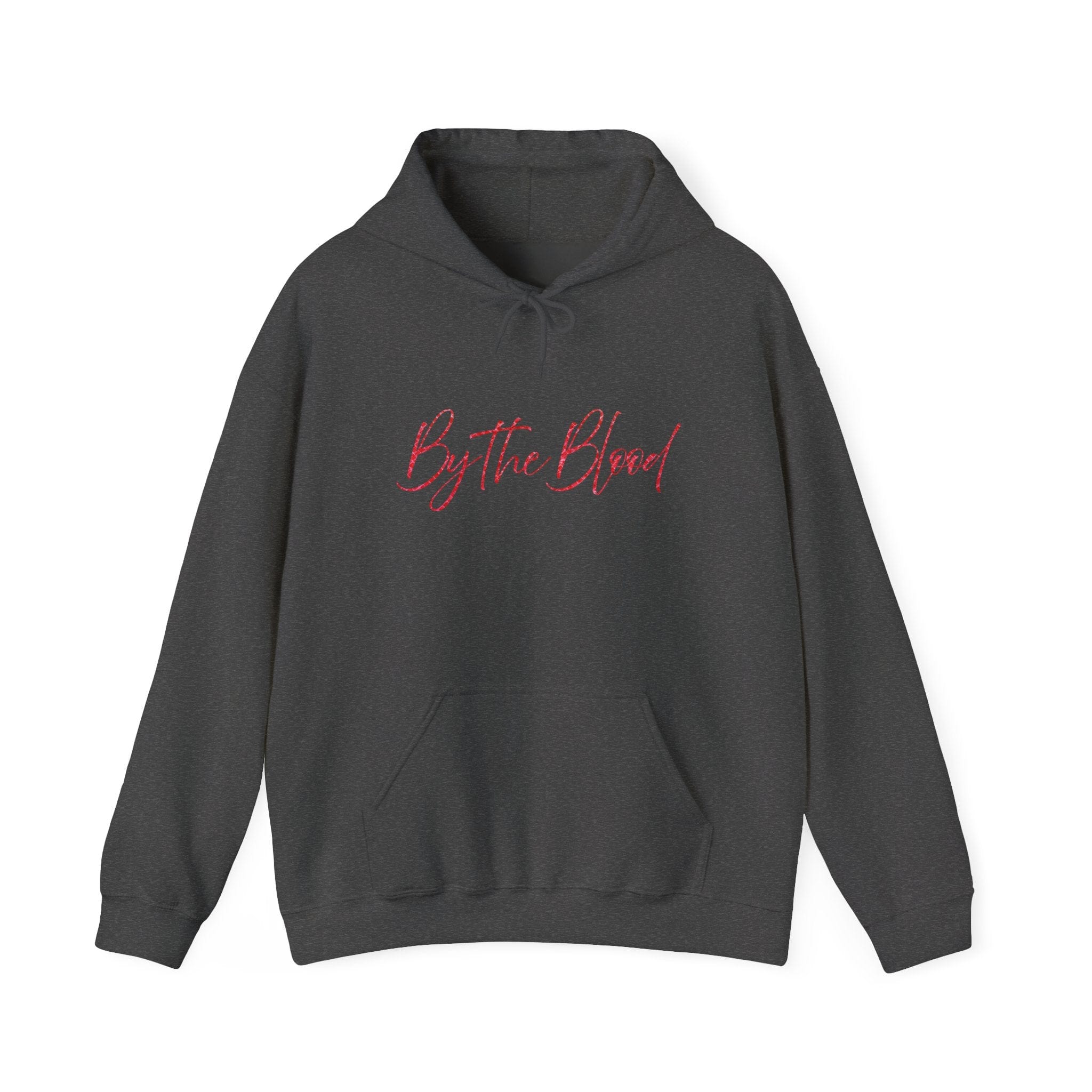 Printify Hoodie S / Dark Heather Redeemed – “By the Blood” Hooded Sweatshirt - Ichthus Collection