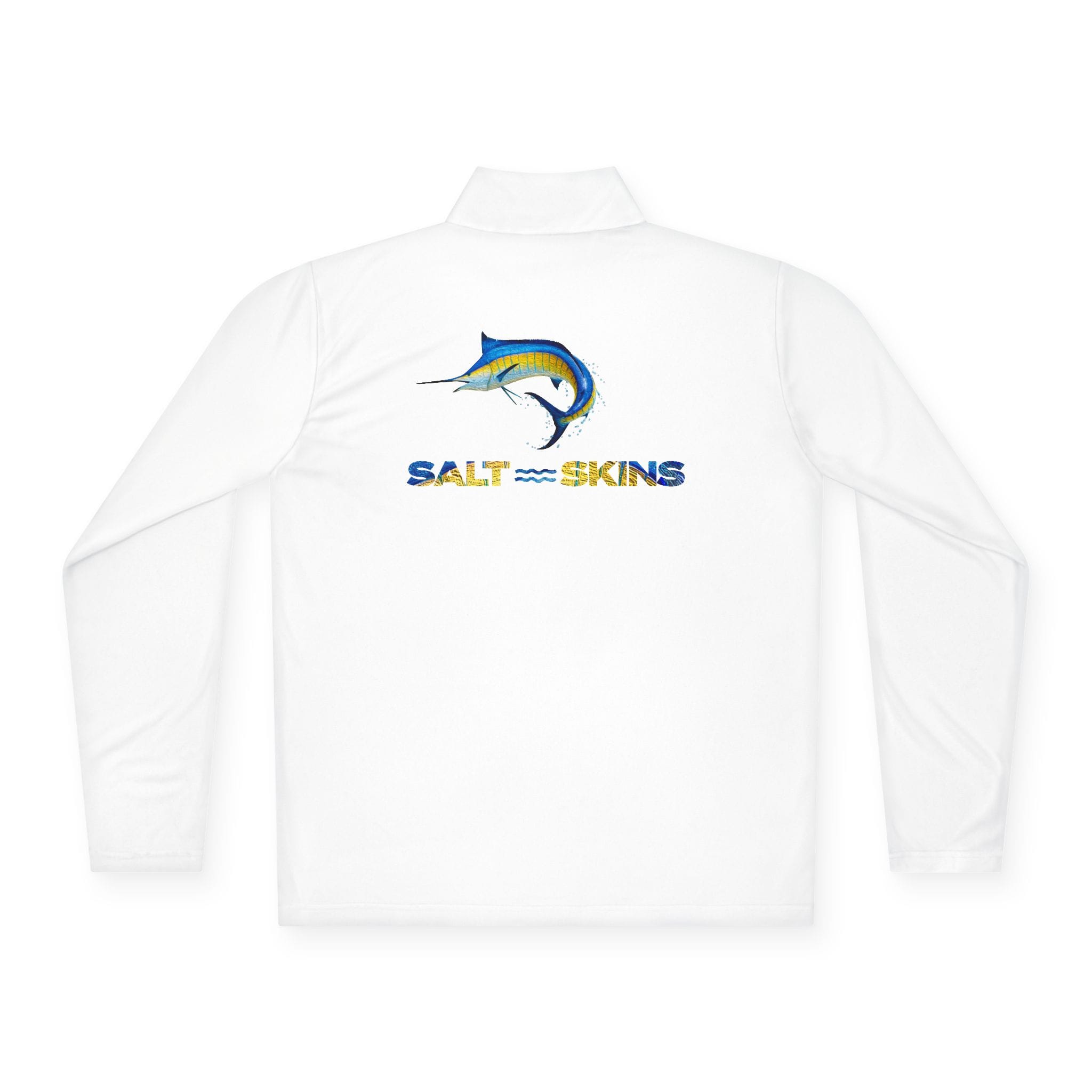 Printify Long-sleeve Blue Marlin Quarter-Zip Lightweight Pullover