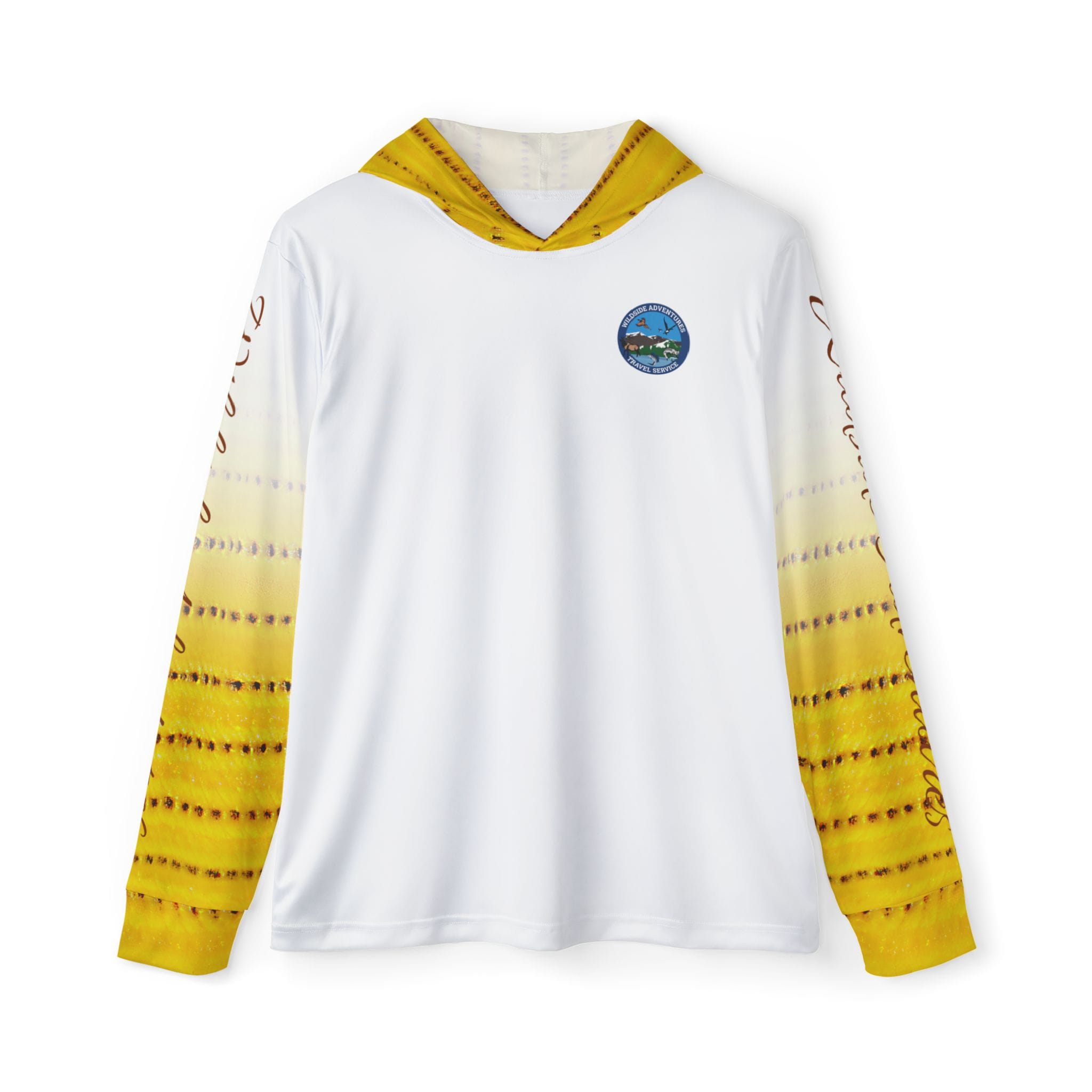 Printify Men's Long Sleeve Hoodie Wildside Golden Dorado Edition 2 - Men's Performance Long Sleeve Fishing Hoodie