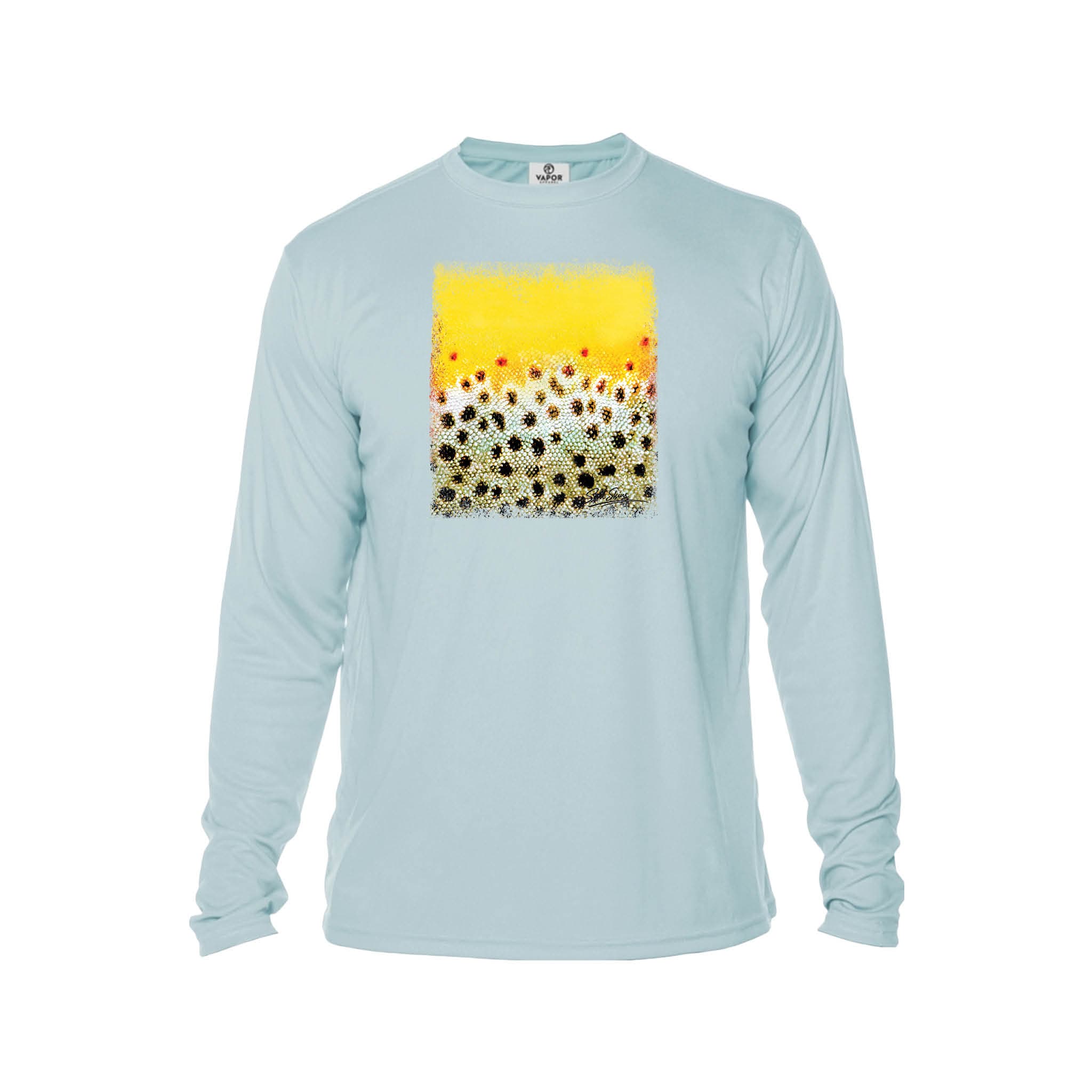 Printify Men's Performance Shirt Artic Blue / XS Wild Brown Trout Men's Performance Fishing Crew Neck