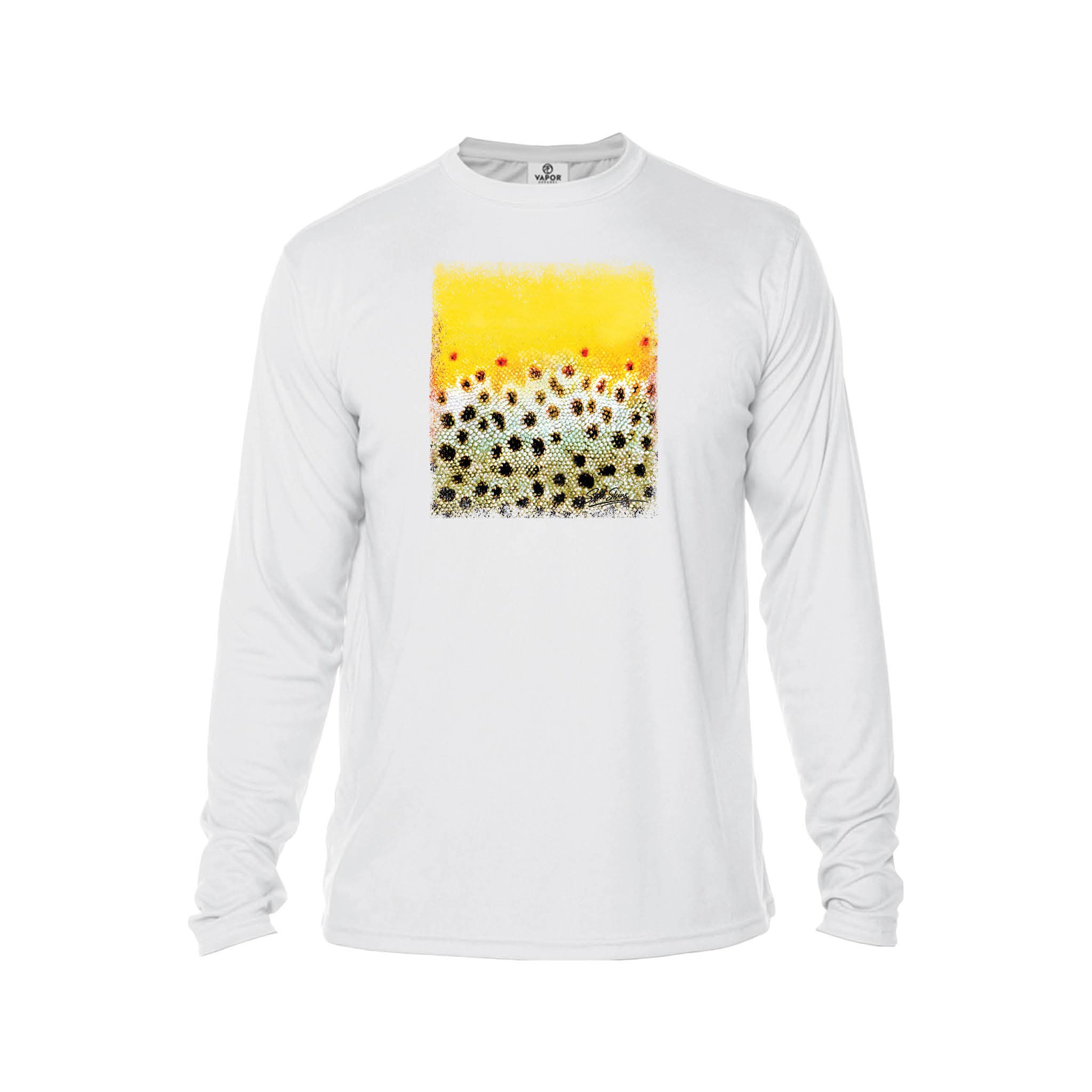 Printify Men's Performance Shirt White / XS Wild Brown Trout Men's Performance Fishing Crew Neck