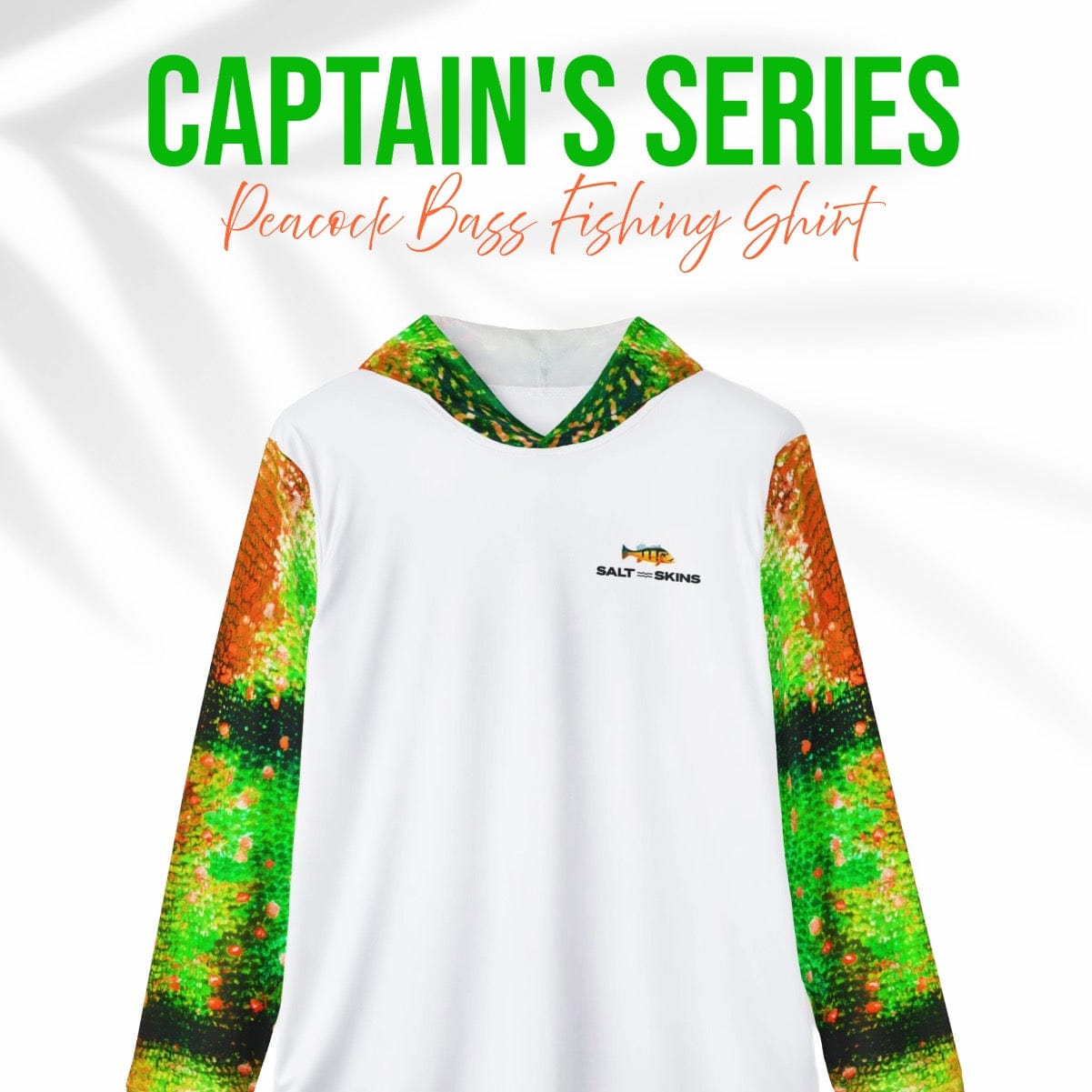 Salt Skins All Over Prints Peacock Bass II Ultimate Performance Men's Long Sleeve Fishing Shirt